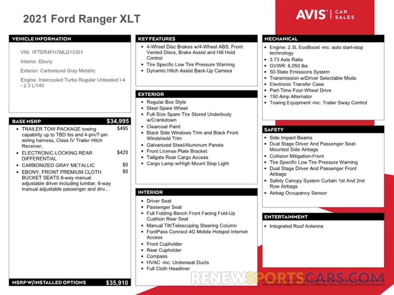 13 Photograph of a damaged car 1FTER4FH7MLD15351 FORD RANGER 2021