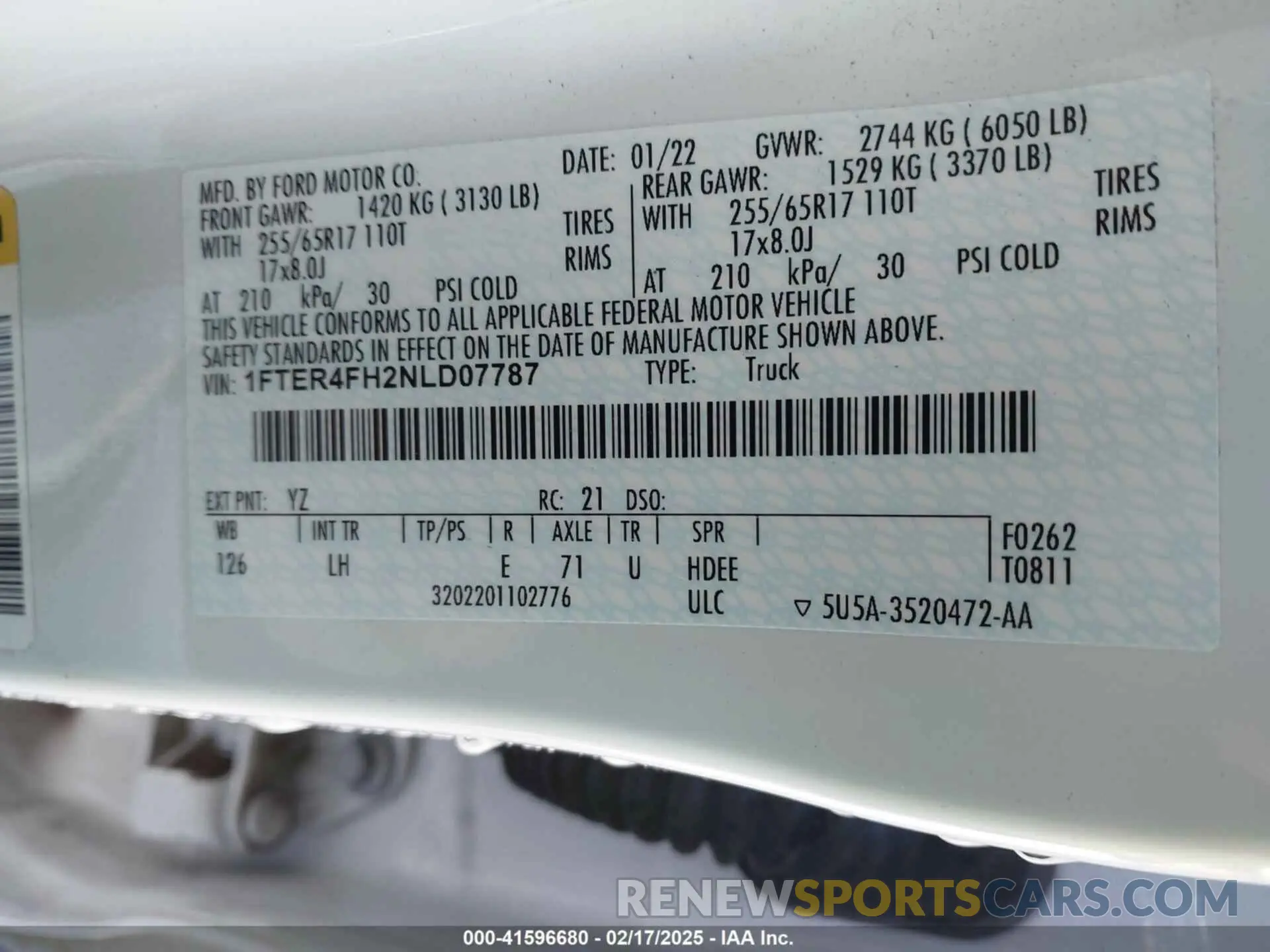 9 Photograph of a damaged car 1FTER4FH2NLD07787 FORD RANGER 2022