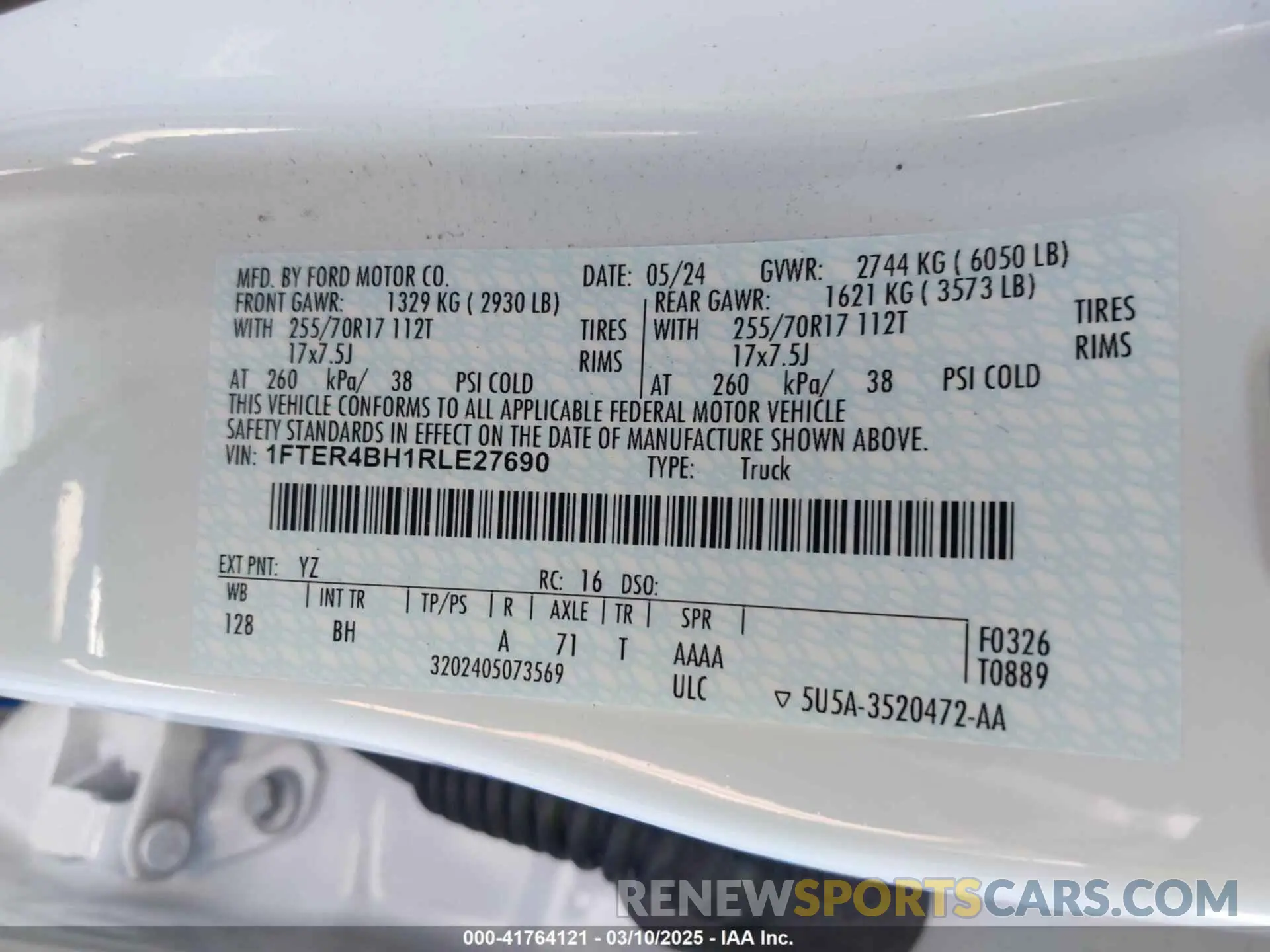 9 Photograph of a damaged car 1FTER4BH1RLE27690 FORD RANGER 2024