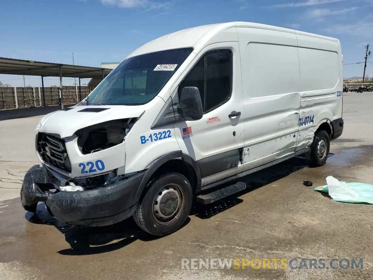 1 Photograph of a damaged car 1FTYE2CM8KKA25606 FORD TRANSIT 2019