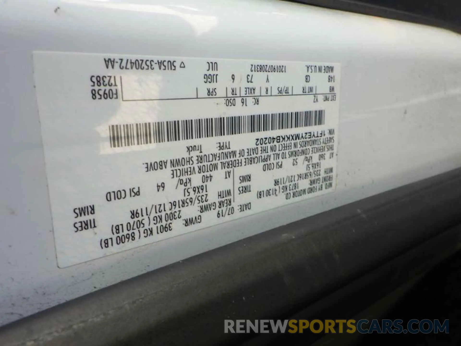 21 Photograph of a damaged car 1FTYE2YMXKKB40202 FORD TRANSIT 2019