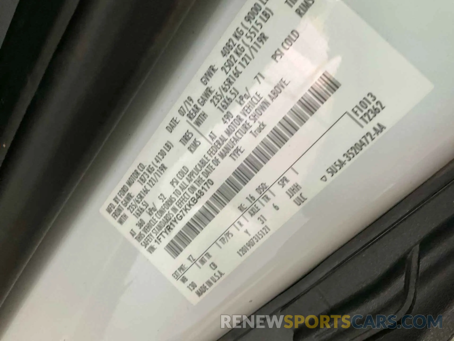 15 Photograph of a damaged car 1FTYR1YG7KKB48170 FORD TRANSIT 2019