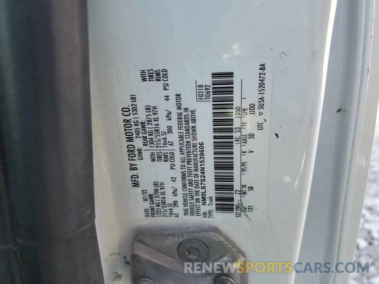 14 Photograph of a damaged car NM0LS7S24N1539606 FORD TRANSIT 2022