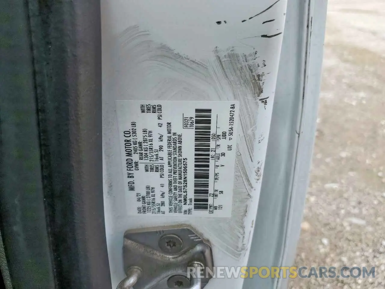 13 Photograph of a damaged car NM0LS7S28N1506575 FORD TRANSIT 2022