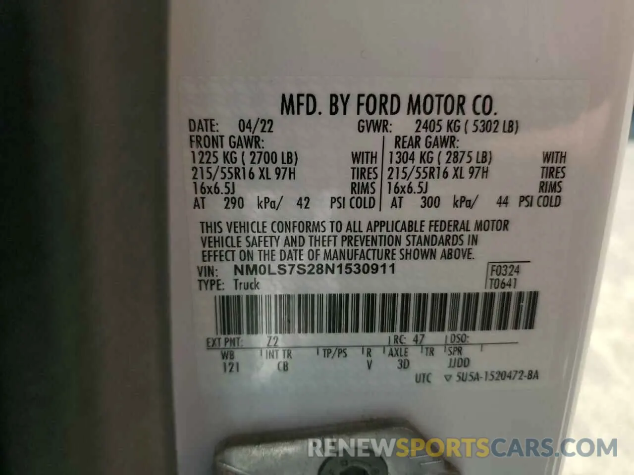 13 Photograph of a damaged car NM0LS7S28N1530911 FORD TRANSIT 2022
