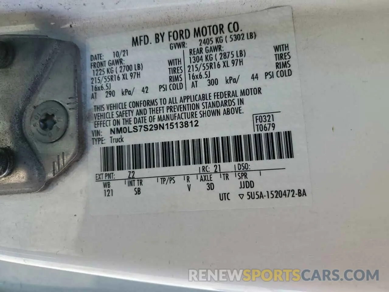 13 Photograph of a damaged car NM0LS7S29N1513812 FORD TRANSIT 2022
