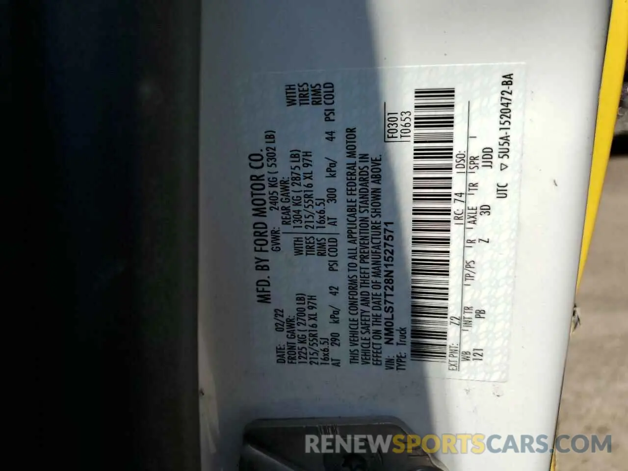 13 Photograph of a damaged car NM0LS7T28N1527571 FORD TRANSIT 2022
