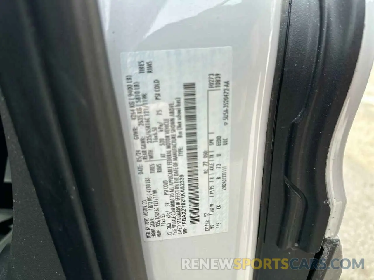 10 Photograph of a damaged car 1FBAX2Y82RKA82339 FORD TRANSIT 2024
