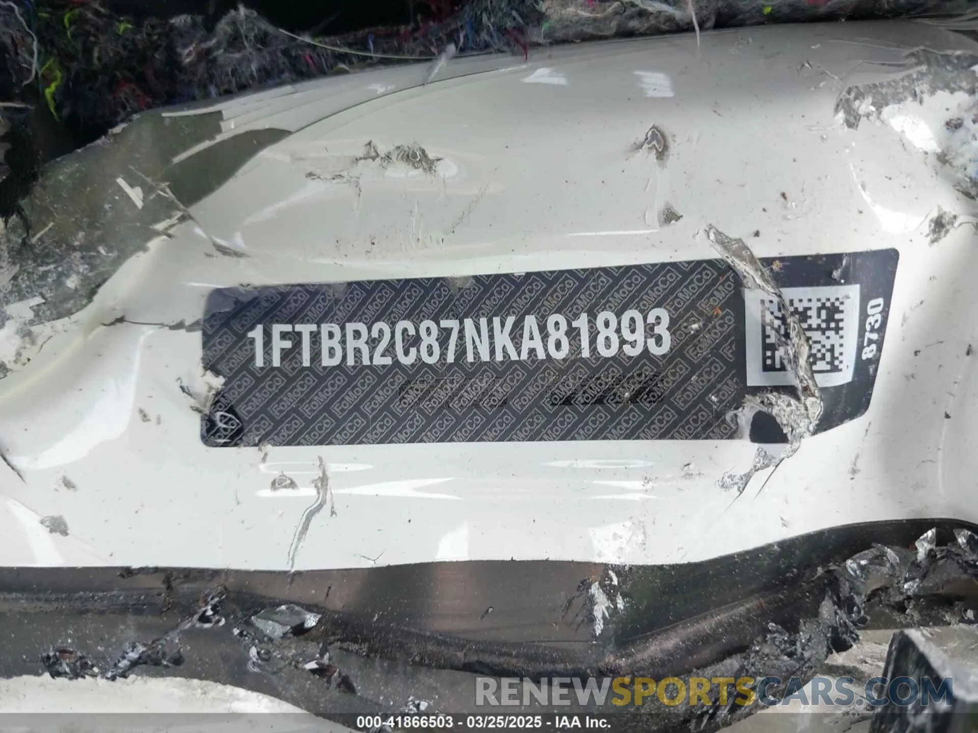 9 Photograph of a damaged car 1FTBR2C87NKA81893 FORD TRANSIT-250 2022