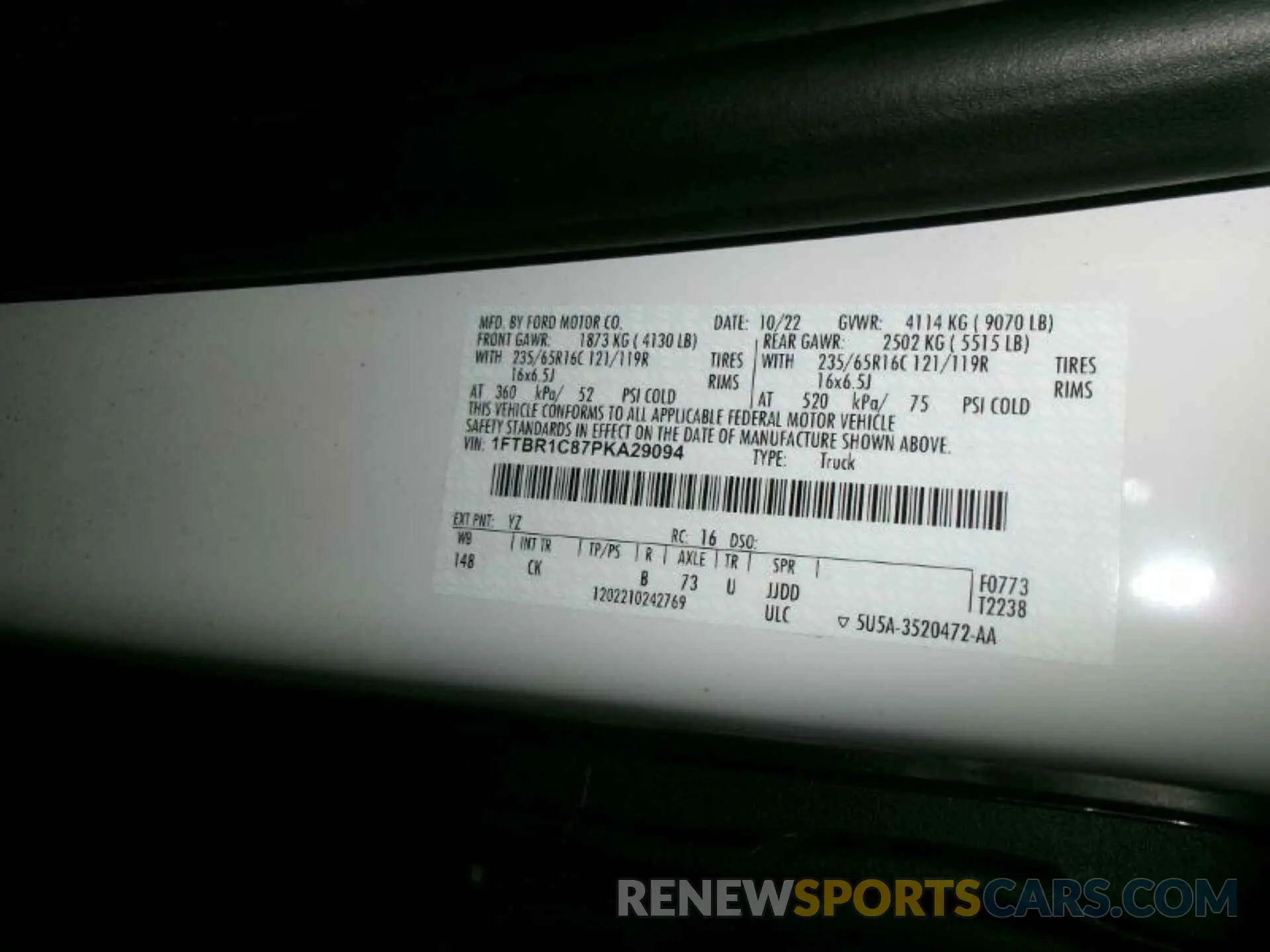 8 Photograph of a damaged car 1FTBR1C87PKA29094 FORD TRANSIT-250 2023