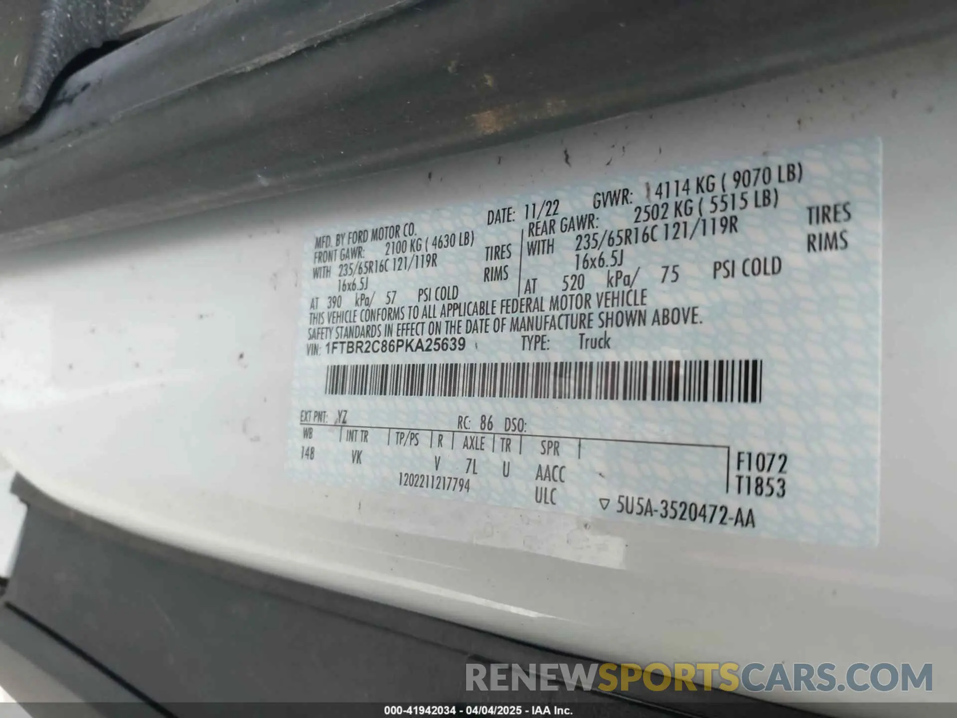 9 Photograph of a damaged car 1FTBR2C86PKA25639 FORD TRANSIT-250 2023