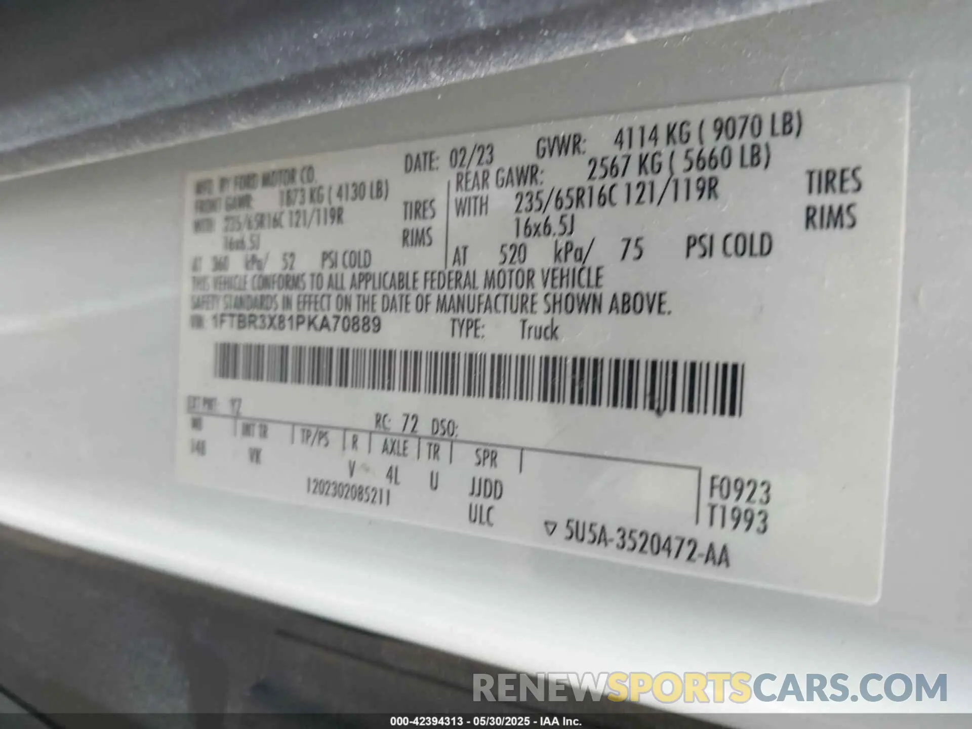 9 Photograph of a damaged car 1FTBR3X81PKA70889 FORD TRANSIT-250 CARGO VAN 2023
