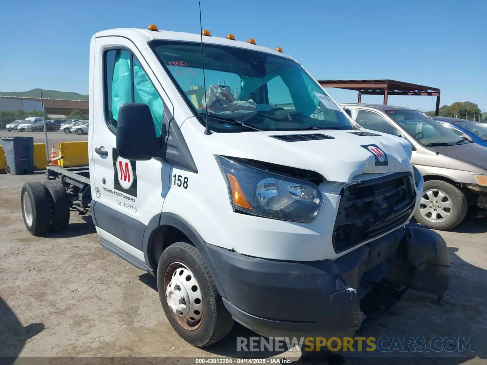 1 Photograph of a damaged car 1FDRS6ZM8KKA11938 FORD TRANSIT-350 CAB 2019
