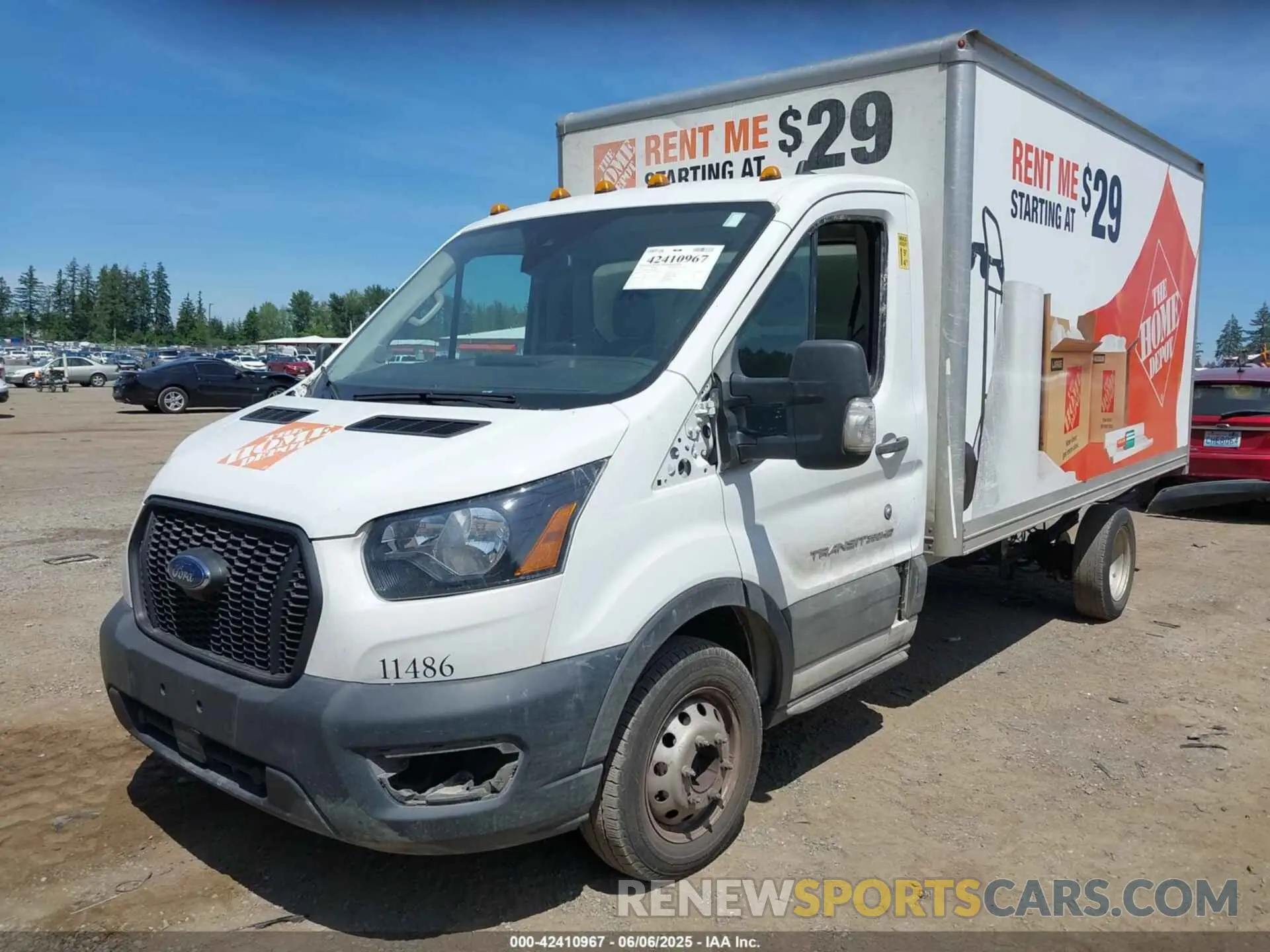 2 Photograph of a damaged car 1FDBF6Z82MKA96495 FORD TRANSIT-350 CAB 2021