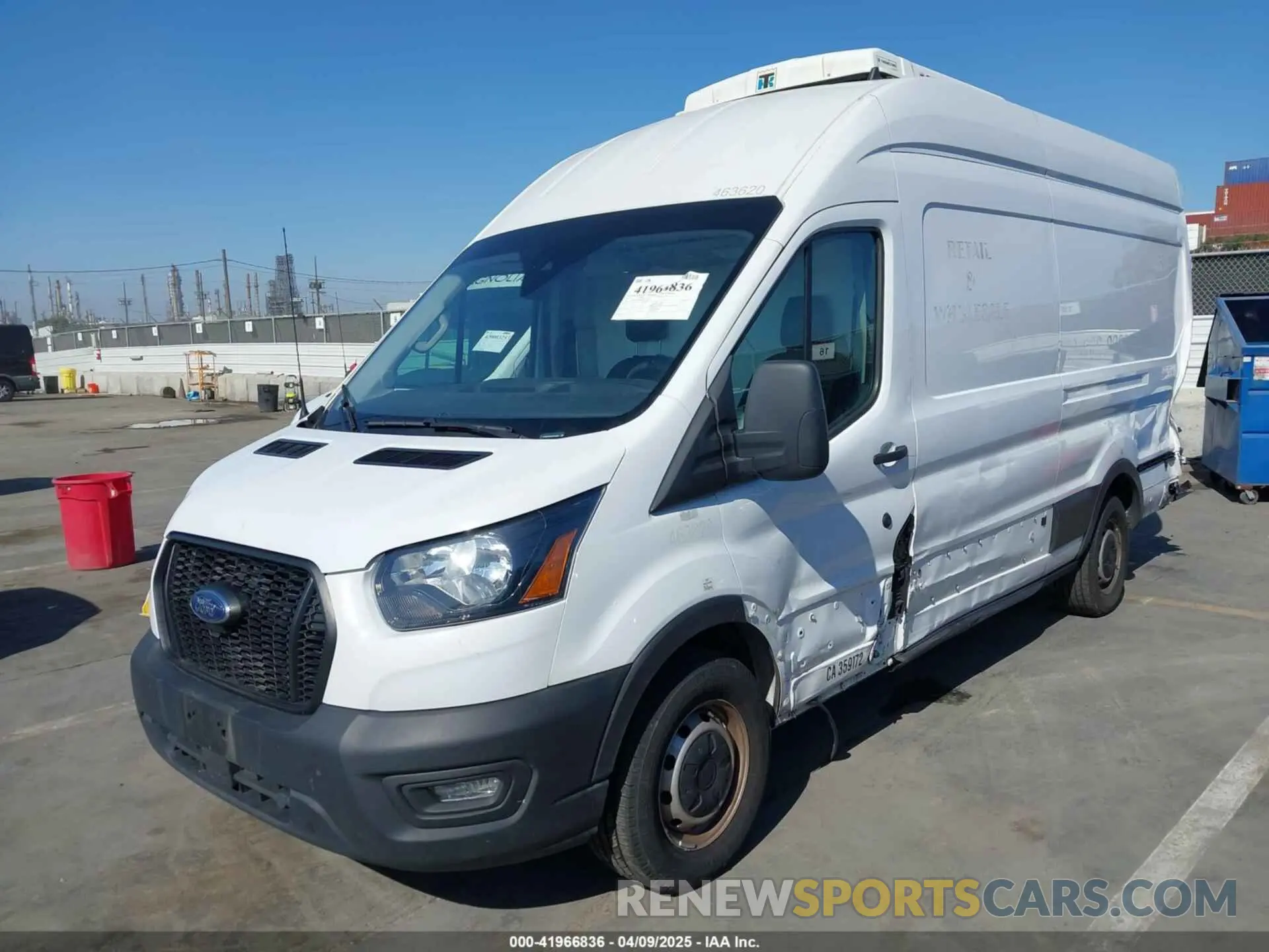 2 Photograph of a damaged car 1FTBW3X83NKA36099 FORD TRANSIT-350 CARGO VAN 2022