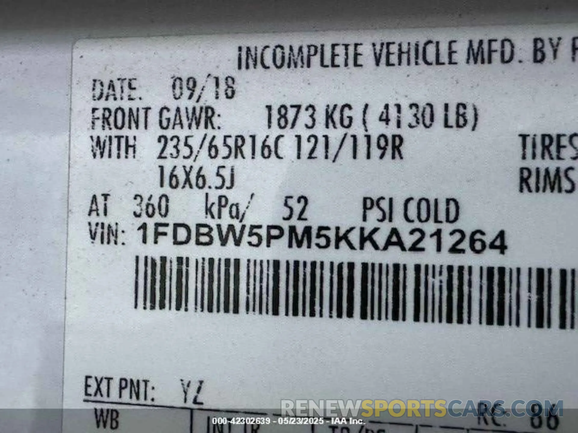 9 Photograph of a damaged car 1FDBW5PM5KKA21264 FORD TRANSIT-350 CUTAWAY 2019