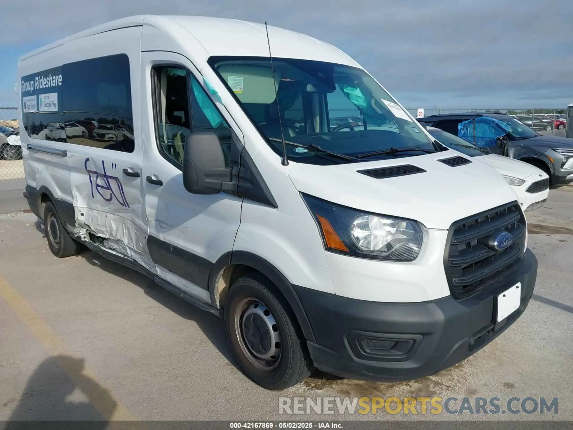 1 Photograph of a damaged car 1FBAX2CG6LKA25681 FORD TRANSIT-350 PASSENGER VAN 2020