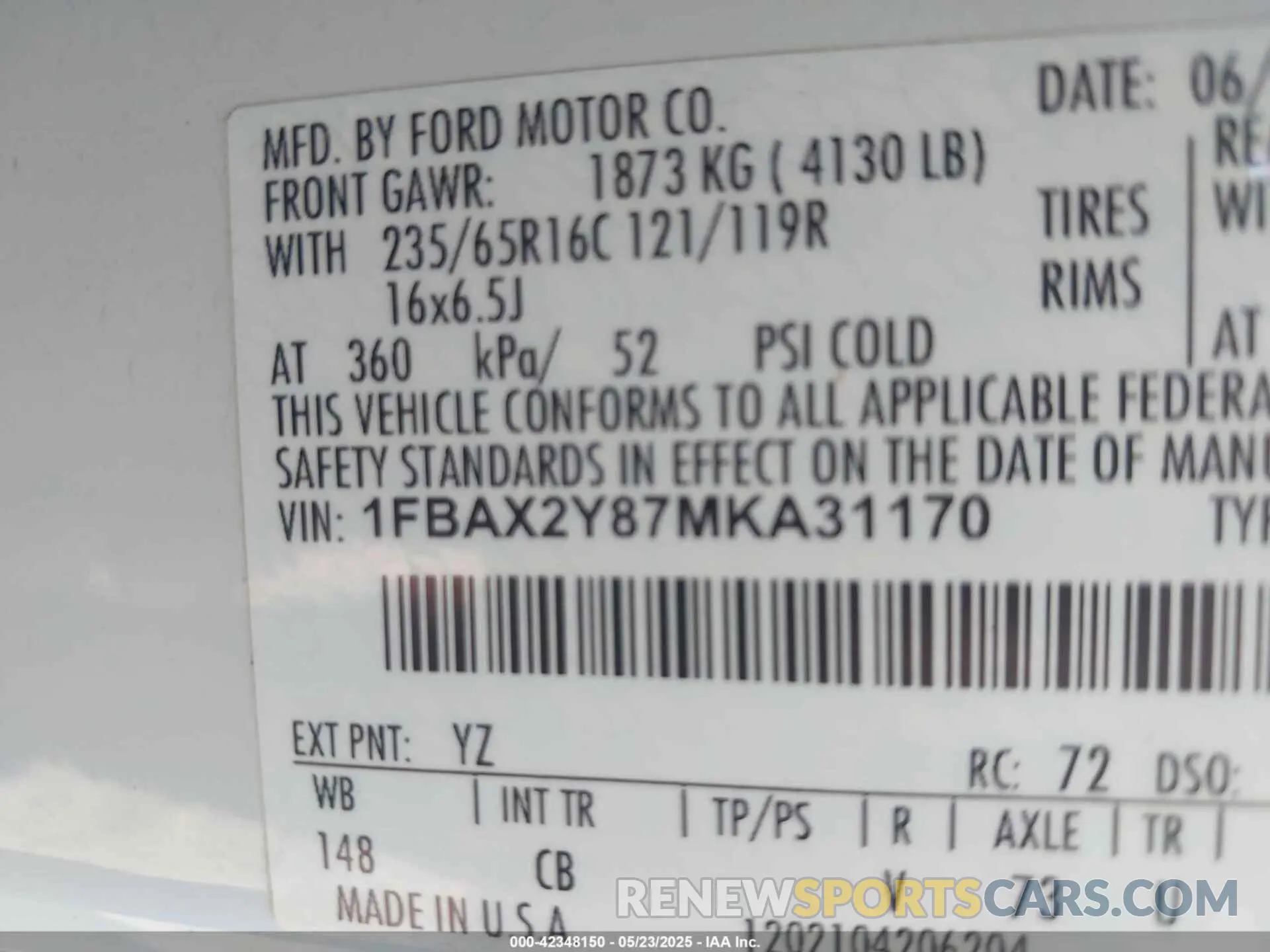 9 Photograph of a damaged car 1FBAX2Y87MKA31170 FORD TRANSIT-350 PASSENGER VAN 2021