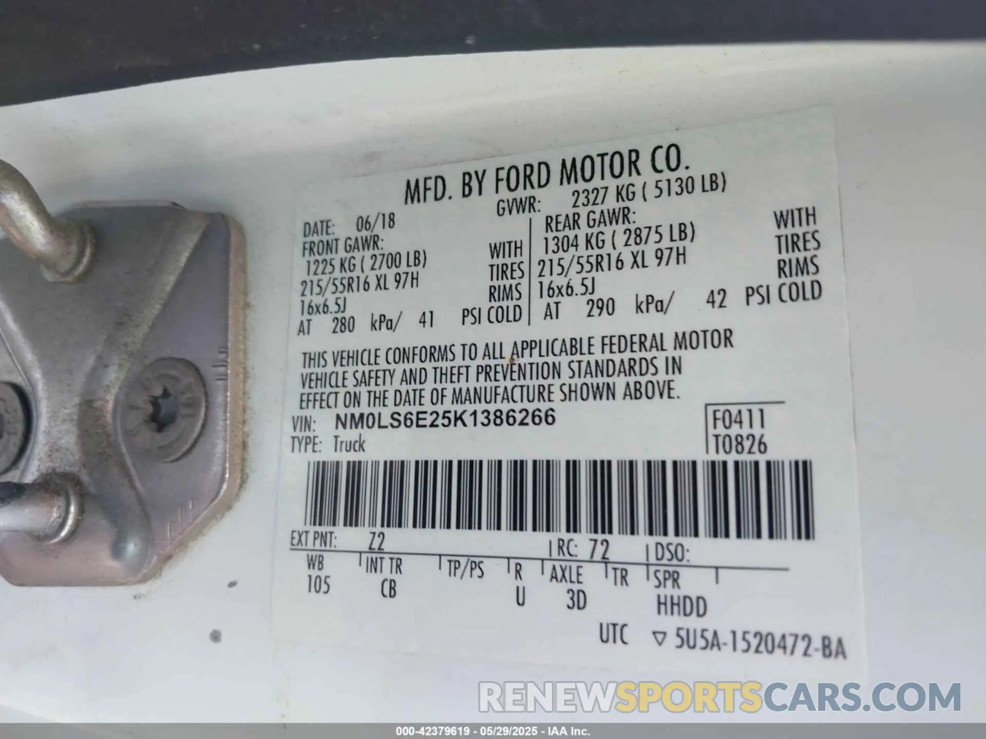 9 Photograph of a damaged car NM0LS6E25K1386266 FORD TRANSIT CONNECT 2019