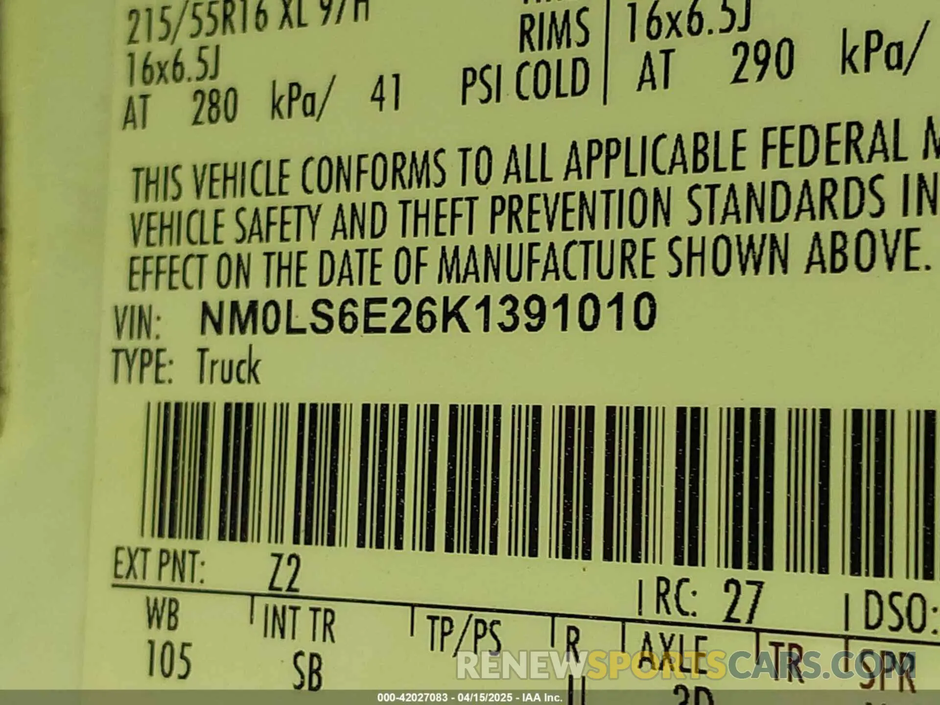 9 Photograph of a damaged car NM0LS6E26K1391010 FORD TRANSIT CONNECT 2019