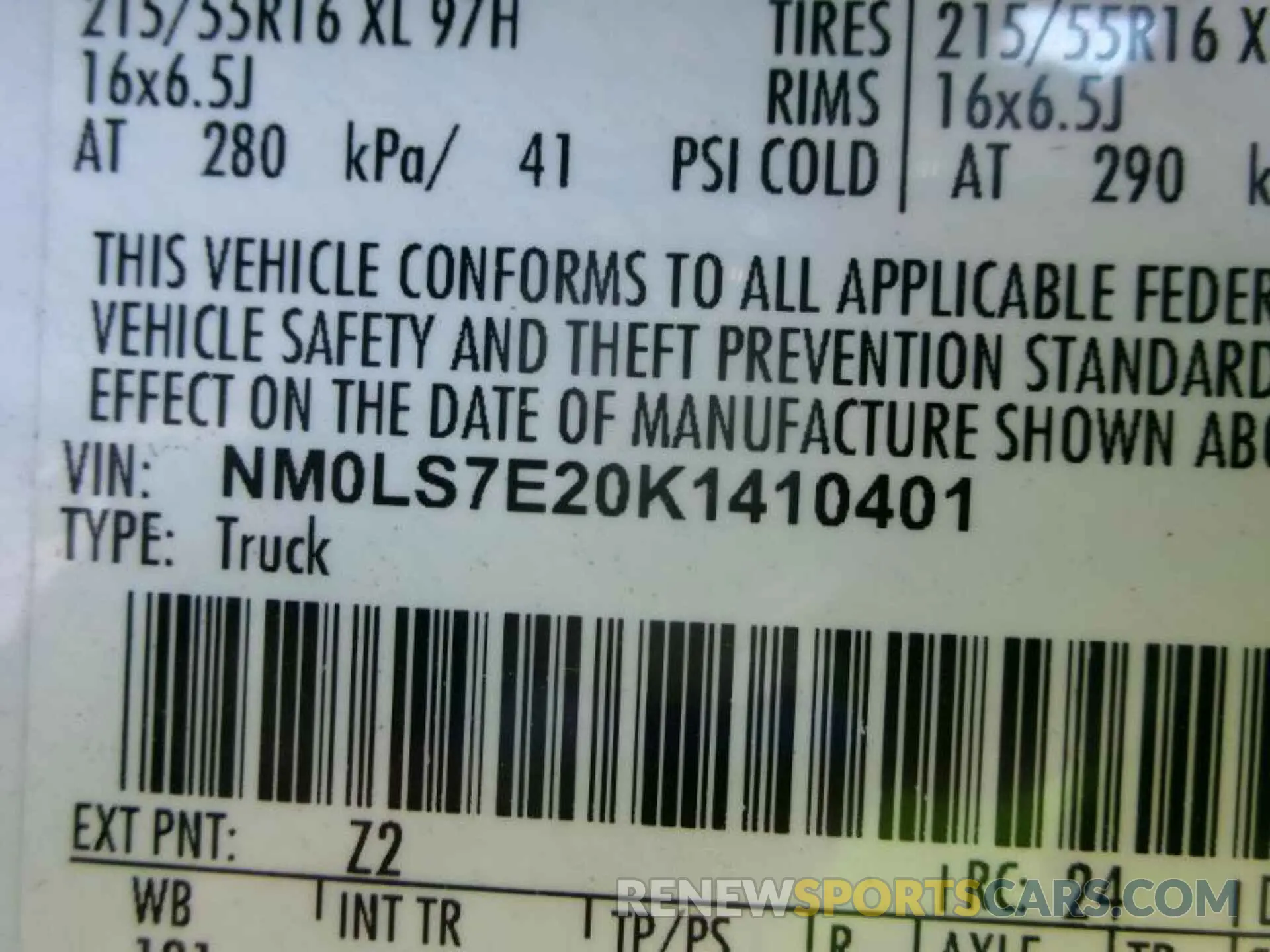 8 Photograph of a damaged car NM0LS7E20K1410401 FORD TRANSIT CONNECT 2019
