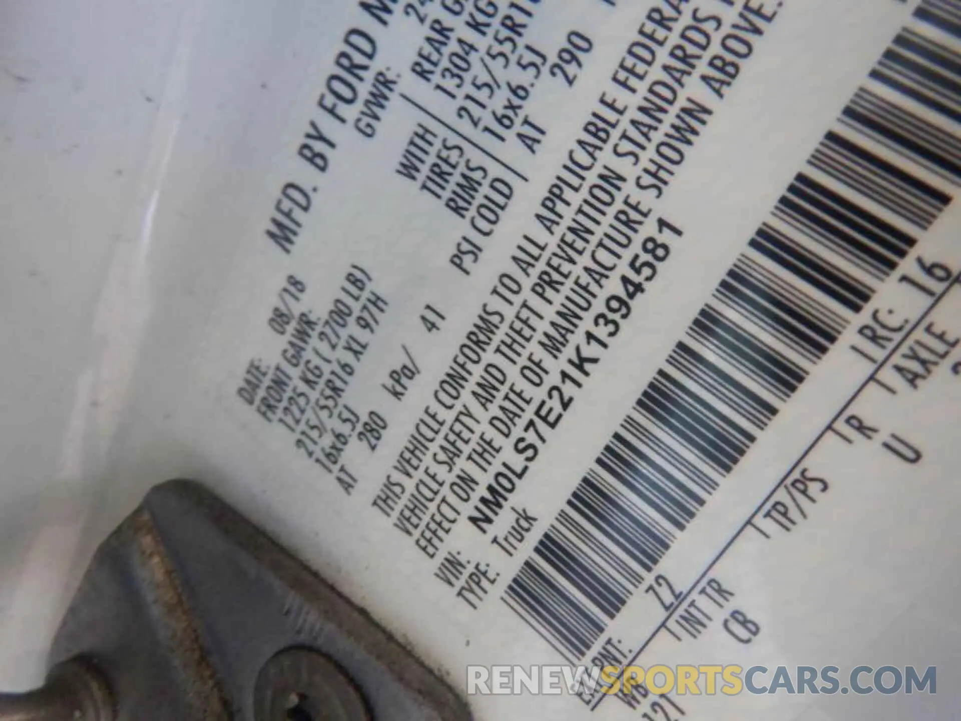 11 Photograph of a damaged car NM0LS7E21K1394581 FORD TRANSIT CONNECT 2019