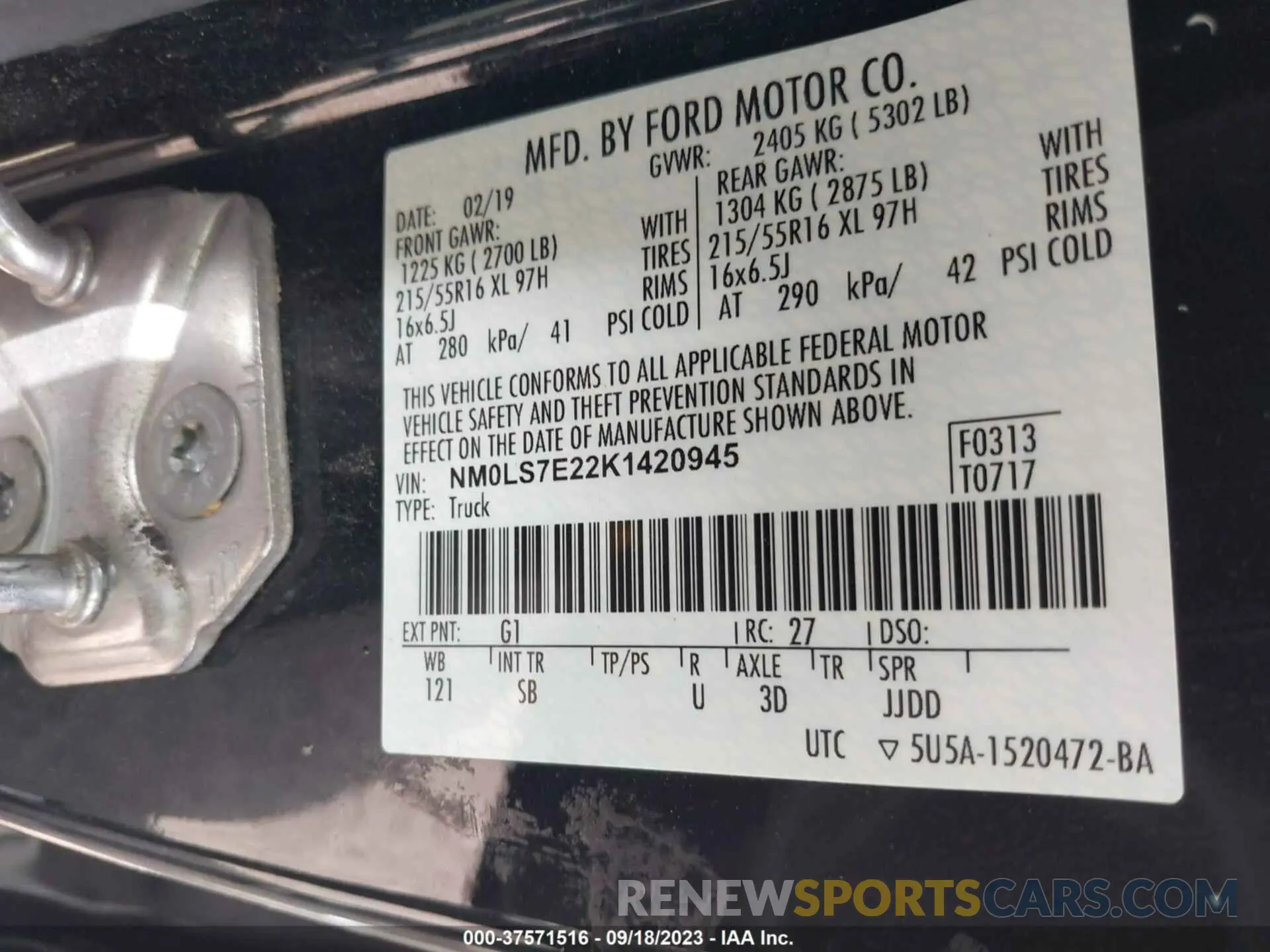 9 Photograph of a damaged car NM0LS7E22K1420945 FORD TRANSIT CONNECT 2019