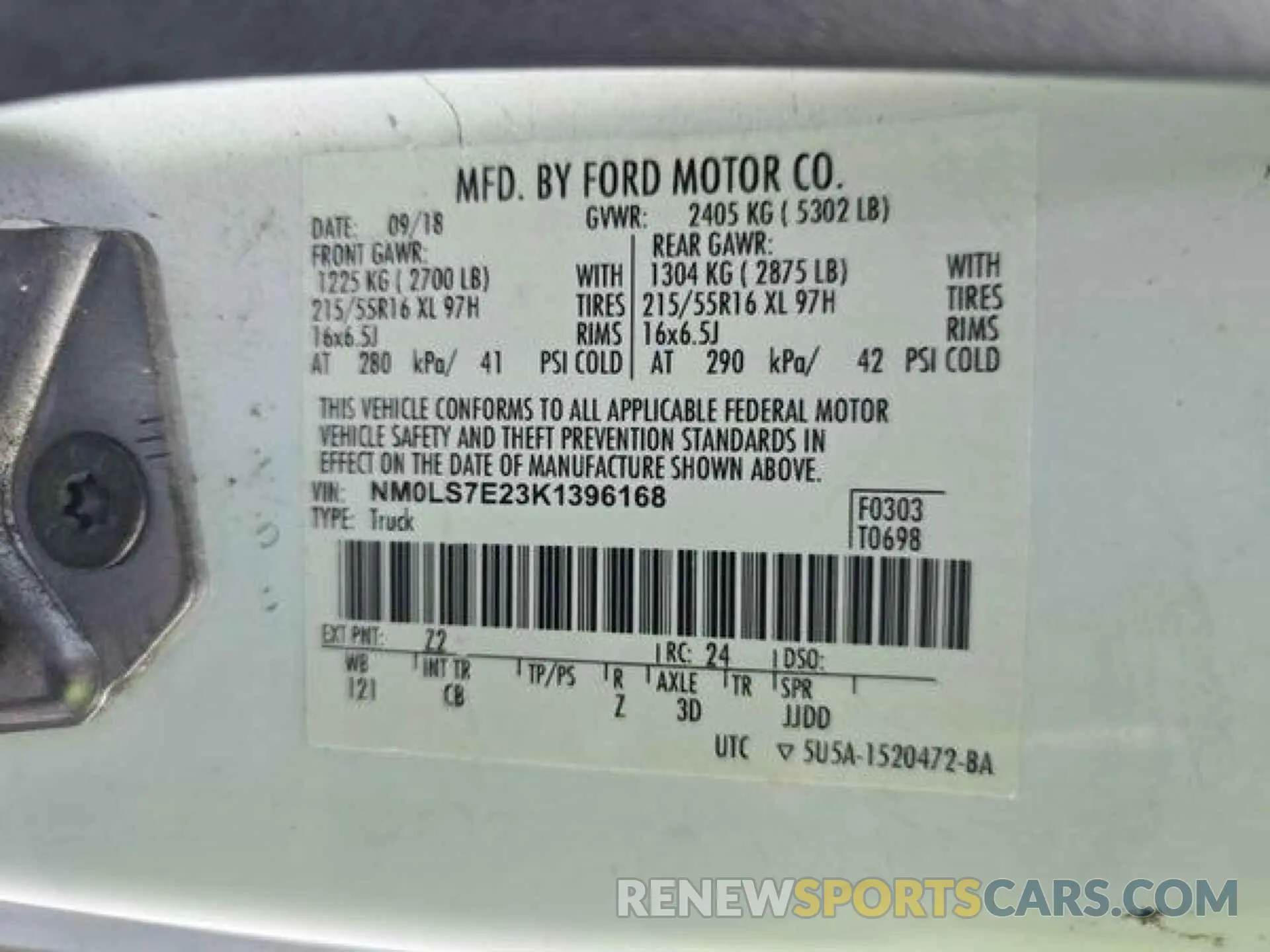 29 Photograph of a damaged car NM0LS7E23K1396168 FORD TRANSIT CONNECT 2019
