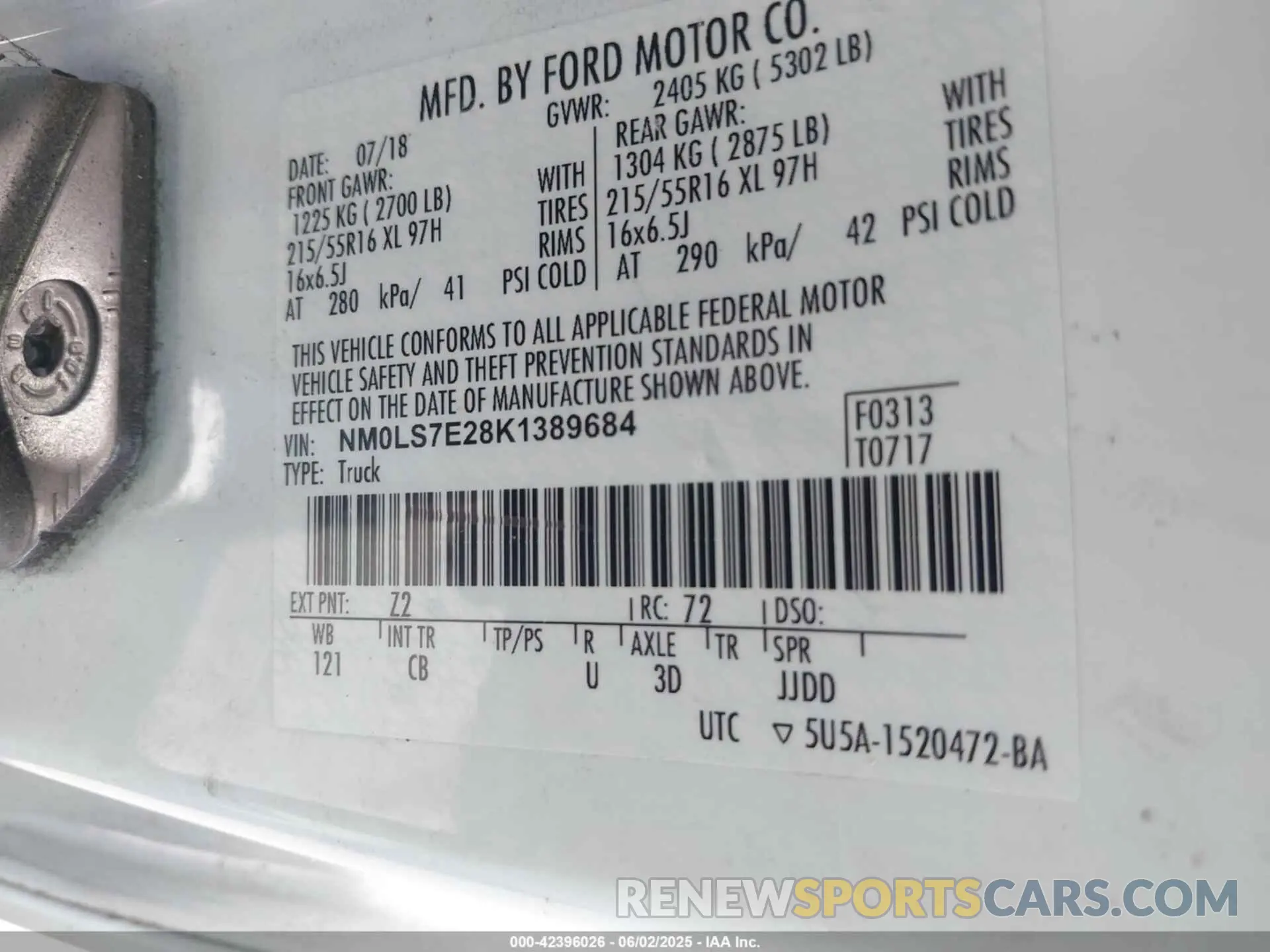 9 Photograph of a damaged car NM0LS7E28K1389684 FORD TRANSIT CONNECT 2019