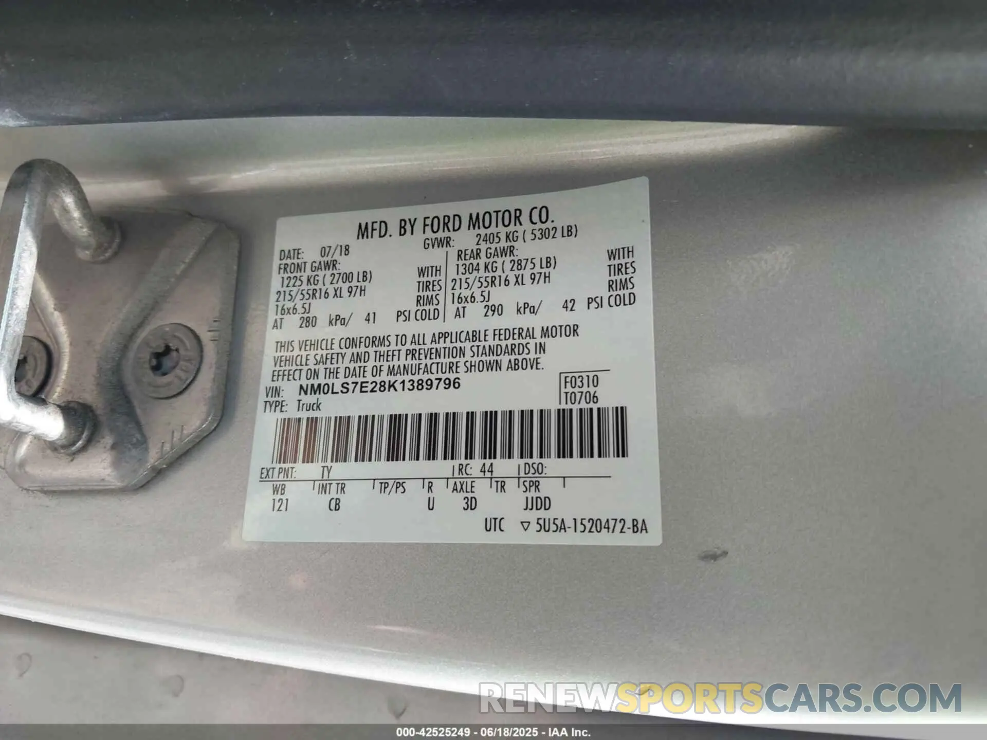9 Photograph of a damaged car NM0LS7E28K1389796 FORD TRANSIT CONNECT 2019