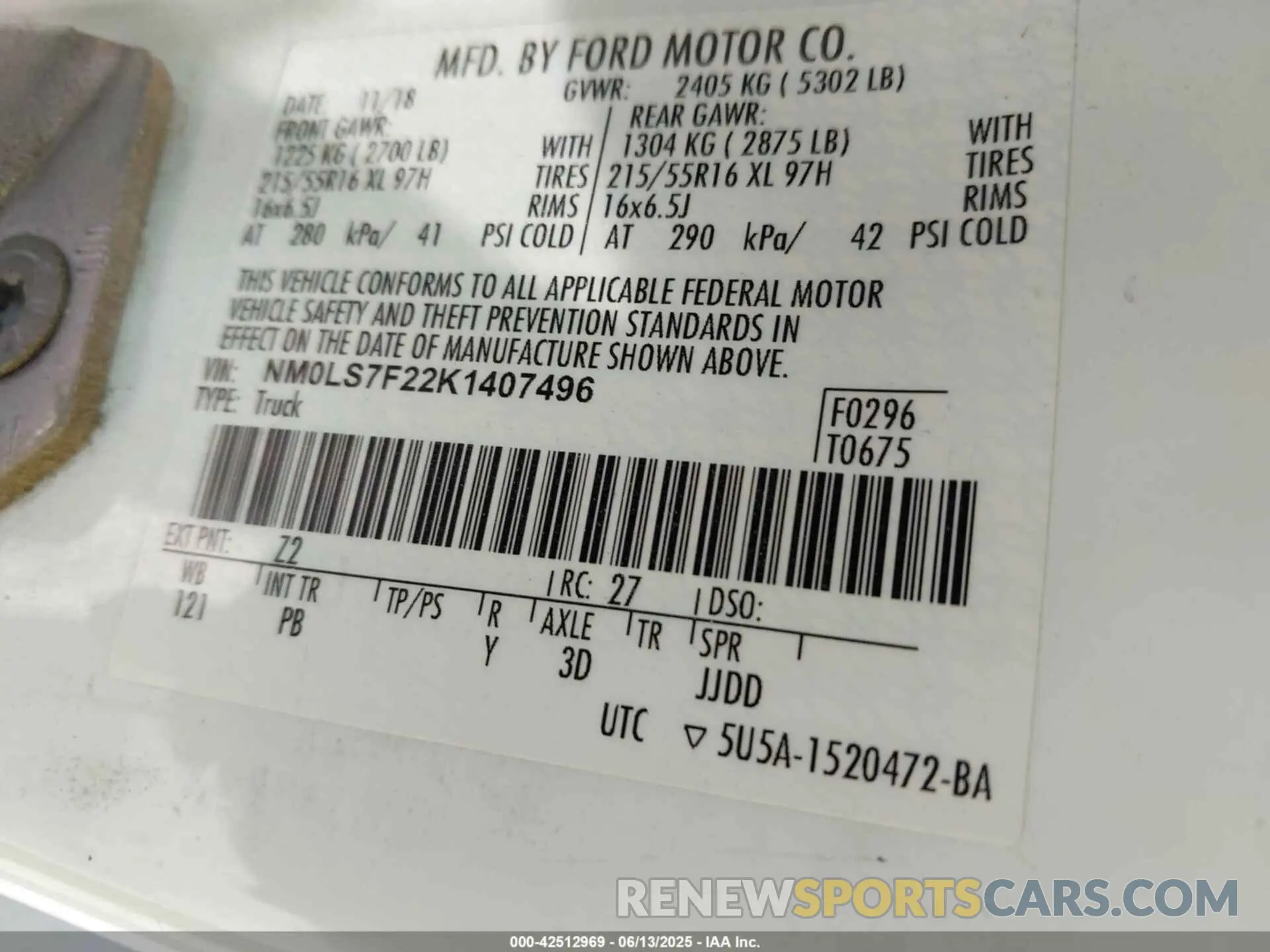 9 Photograph of a damaged car NM0LS7F22K1407496 FORD TRANSIT CONNECT 2019