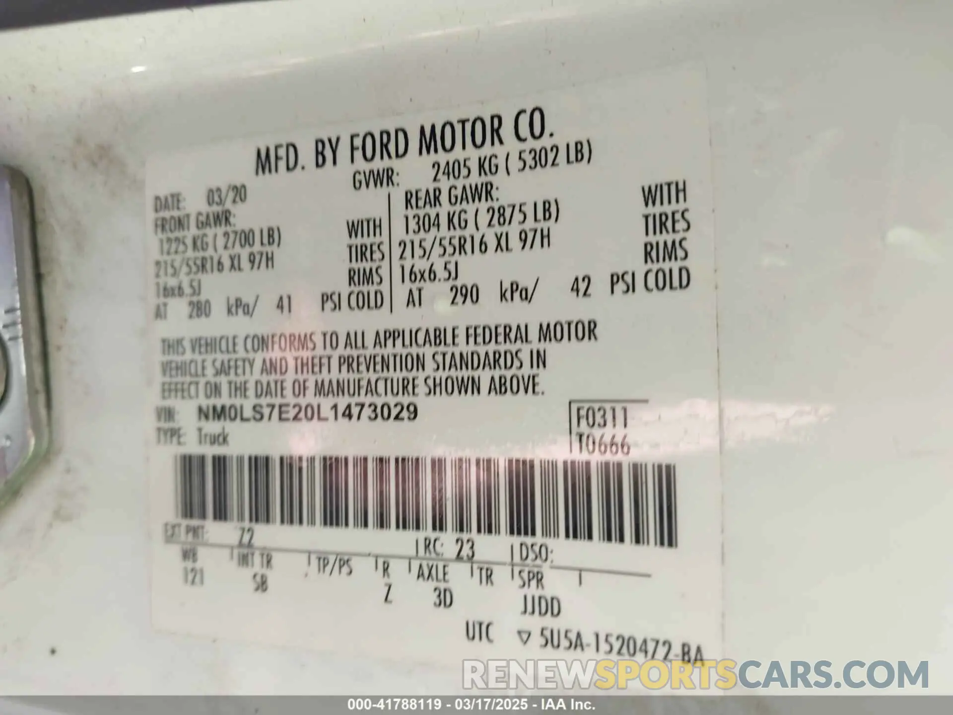 9 Photograph of a damaged car NM0LS7E20L1473029 FORD TRANSIT CONNECT 2020