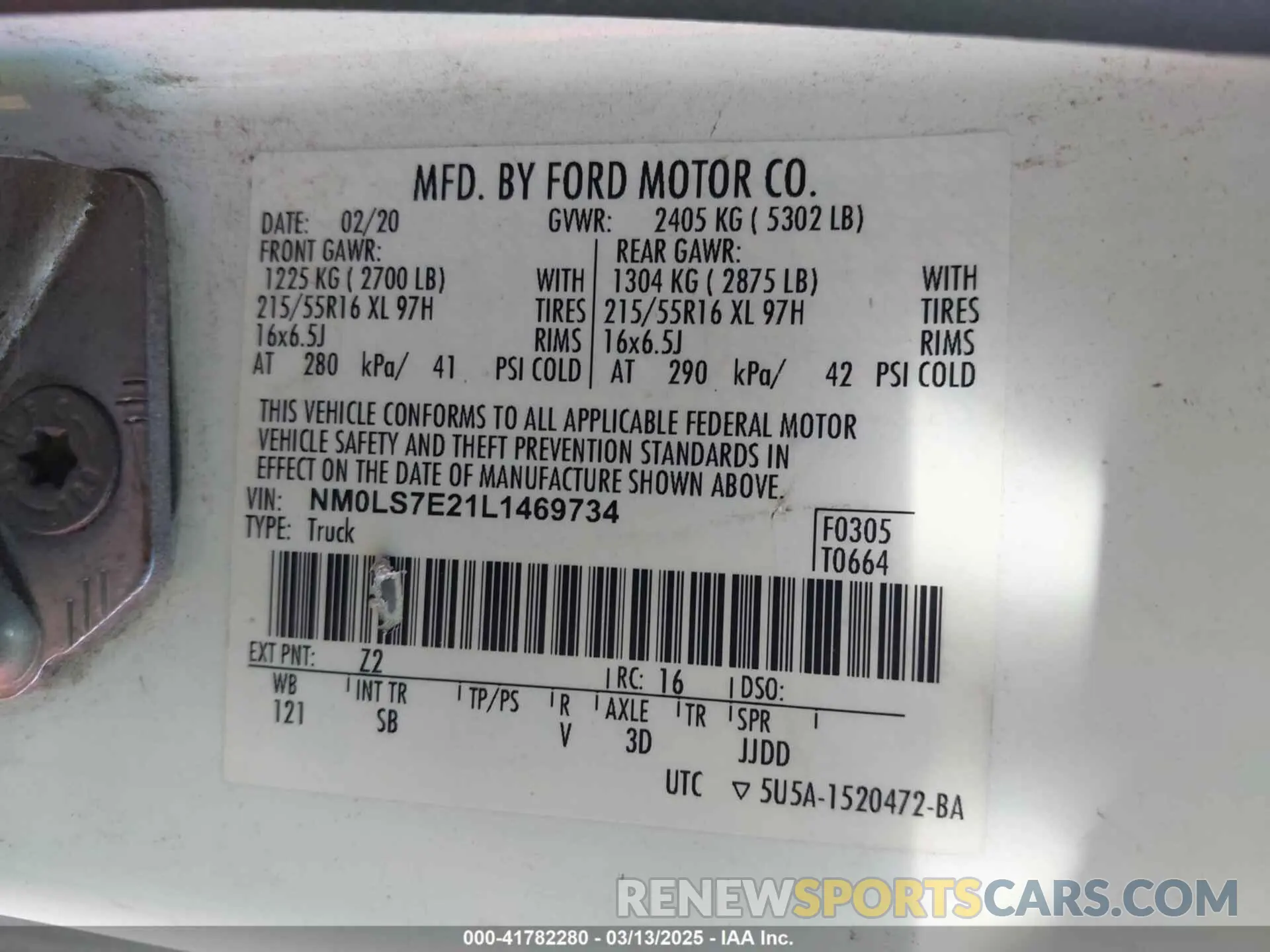 9 Photograph of a damaged car NM0LS7E21L1469734 FORD TRANSIT CONNECT 2020