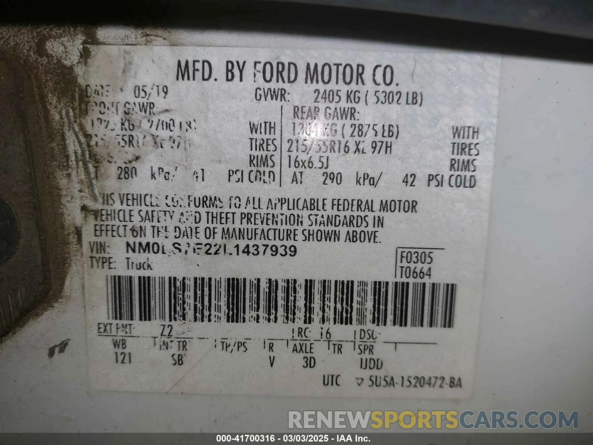 9 Photograph of a damaged car NM0LS7E22L1437939 FORD TRANSIT CONNECT 2020