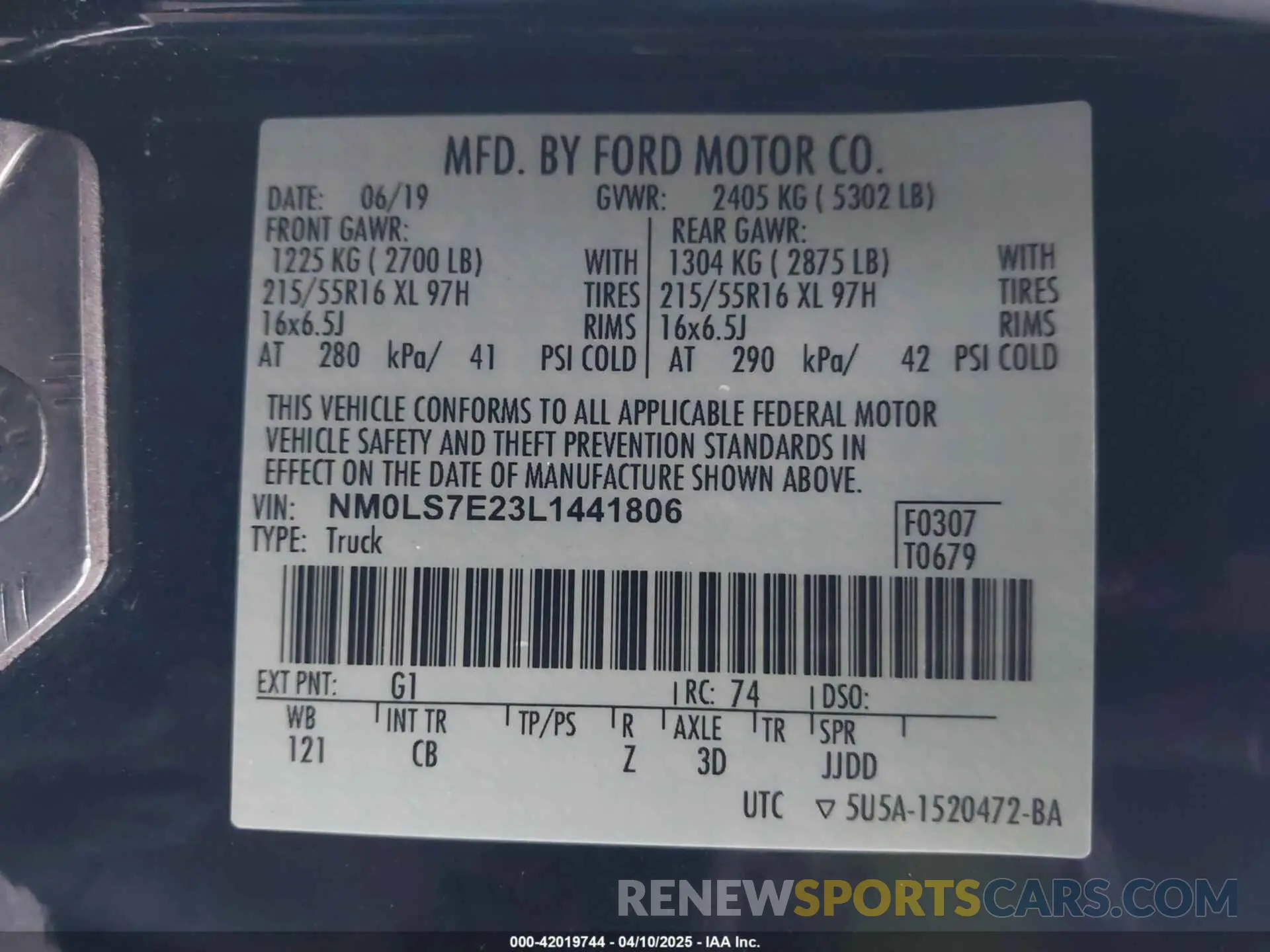9 Photograph of a damaged car NM0LS7E23L1441806 FORD TRANSIT CONNECT 2020