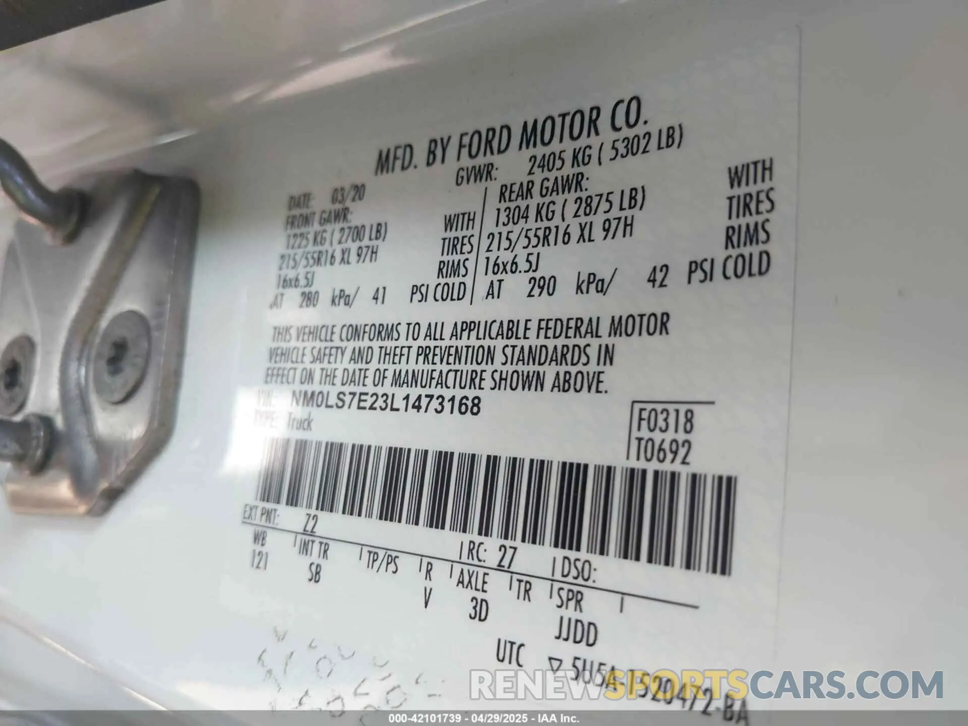 9 Photograph of a damaged car NM0LS7E23L1473168 FORD TRANSIT CONNECT 2020