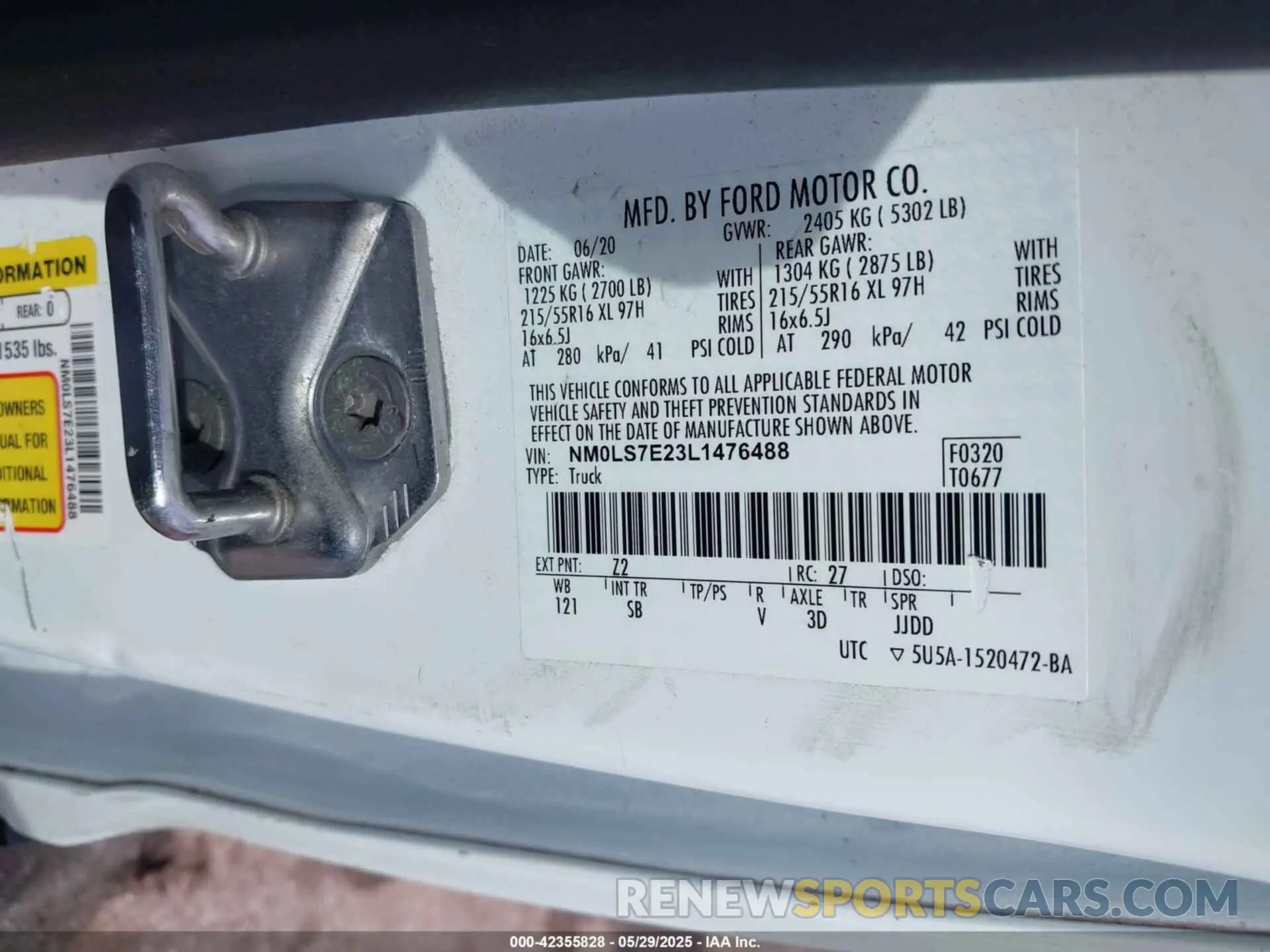 9 Photograph of a damaged car NM0LS7E23L1476488 FORD TRANSIT CONNECT 2020