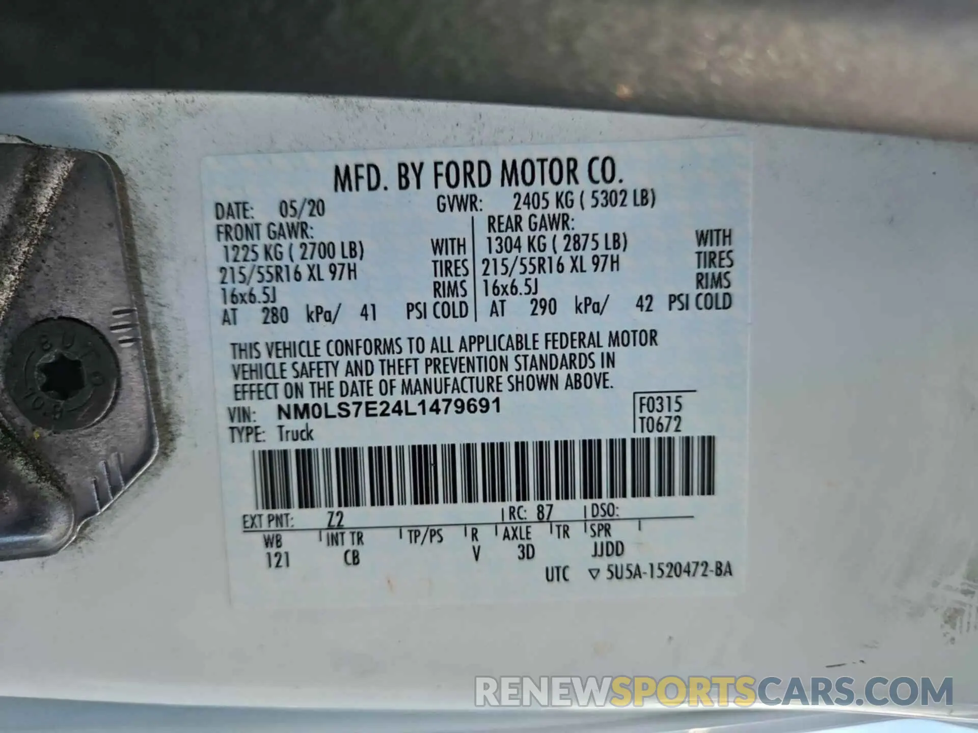 25 Photograph of a damaged car NM0LS7E24L1479691 FORD TRANSIT CONNECT 2020