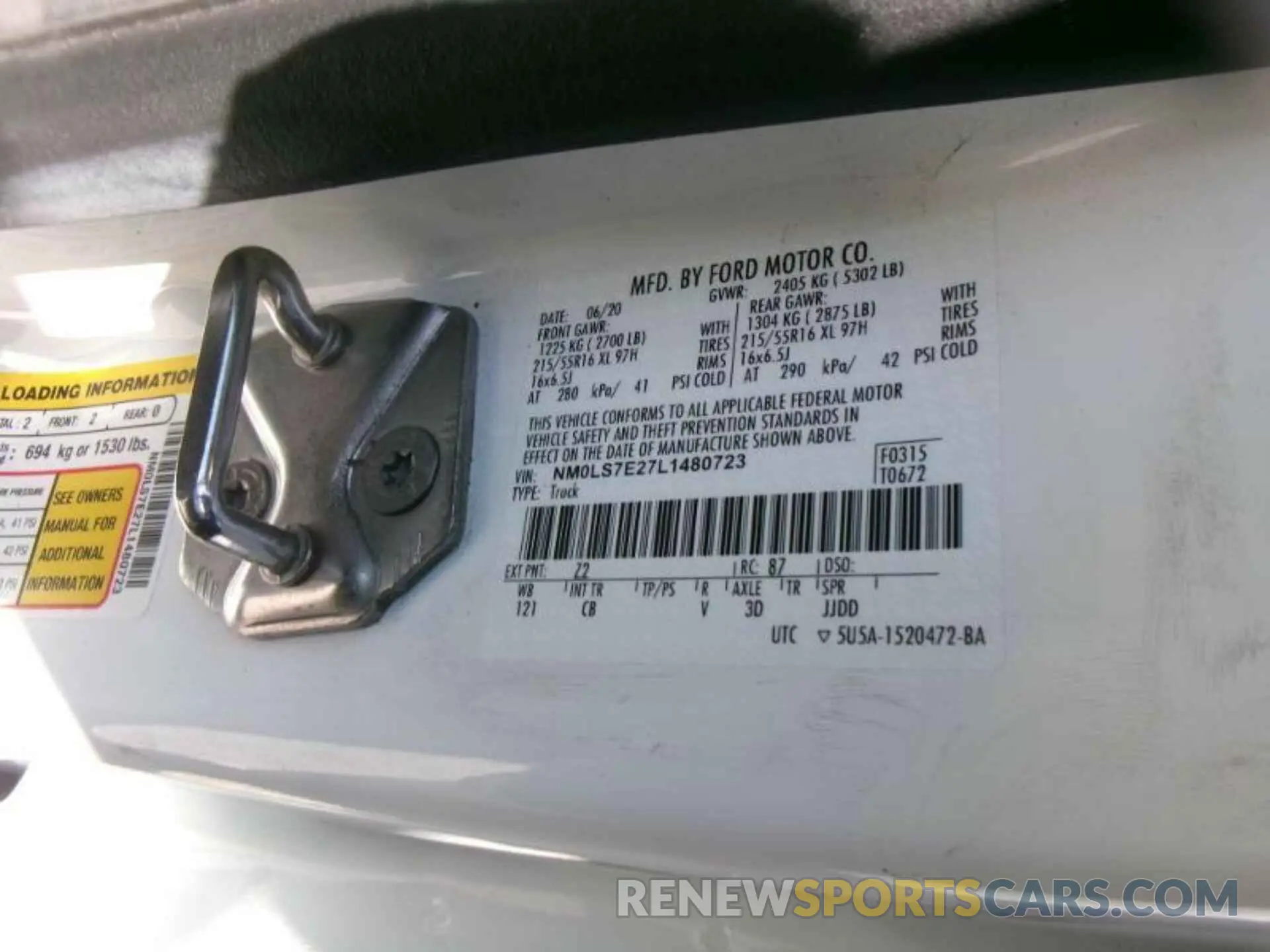 16 Photograph of a damaged car NM0LS7E27L1480723 FORD TRANSIT CONNECT 2020
