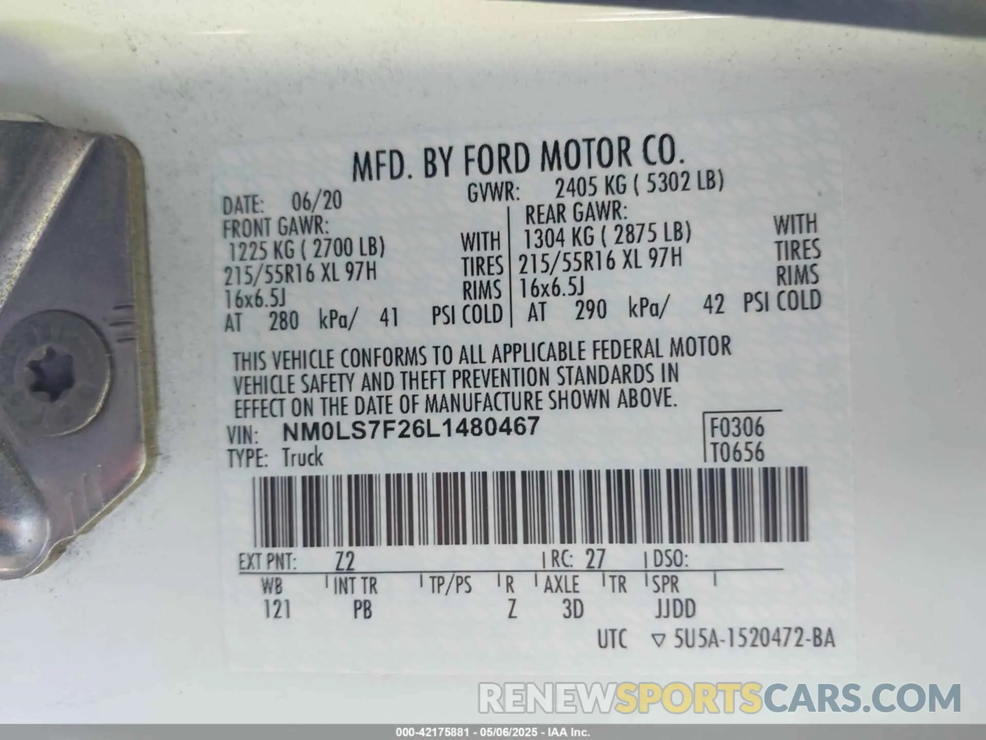 9 Photograph of a damaged car NM0LS7F26L1480467 FORD TRANSIT CONNECT 2020