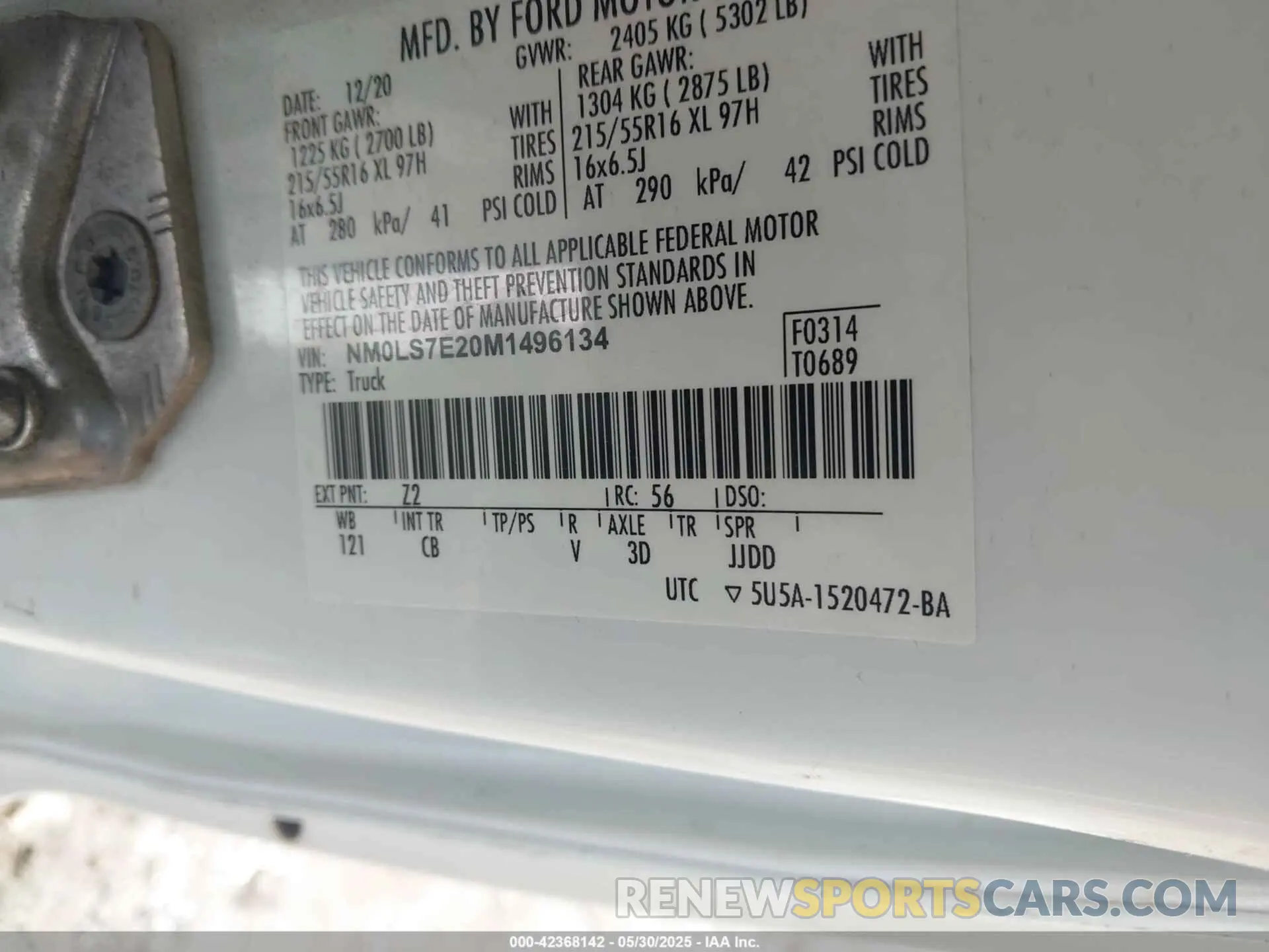 9 Photograph of a damaged car NM0LS7E20M1496134 FORD TRANSIT CONNECT 2021