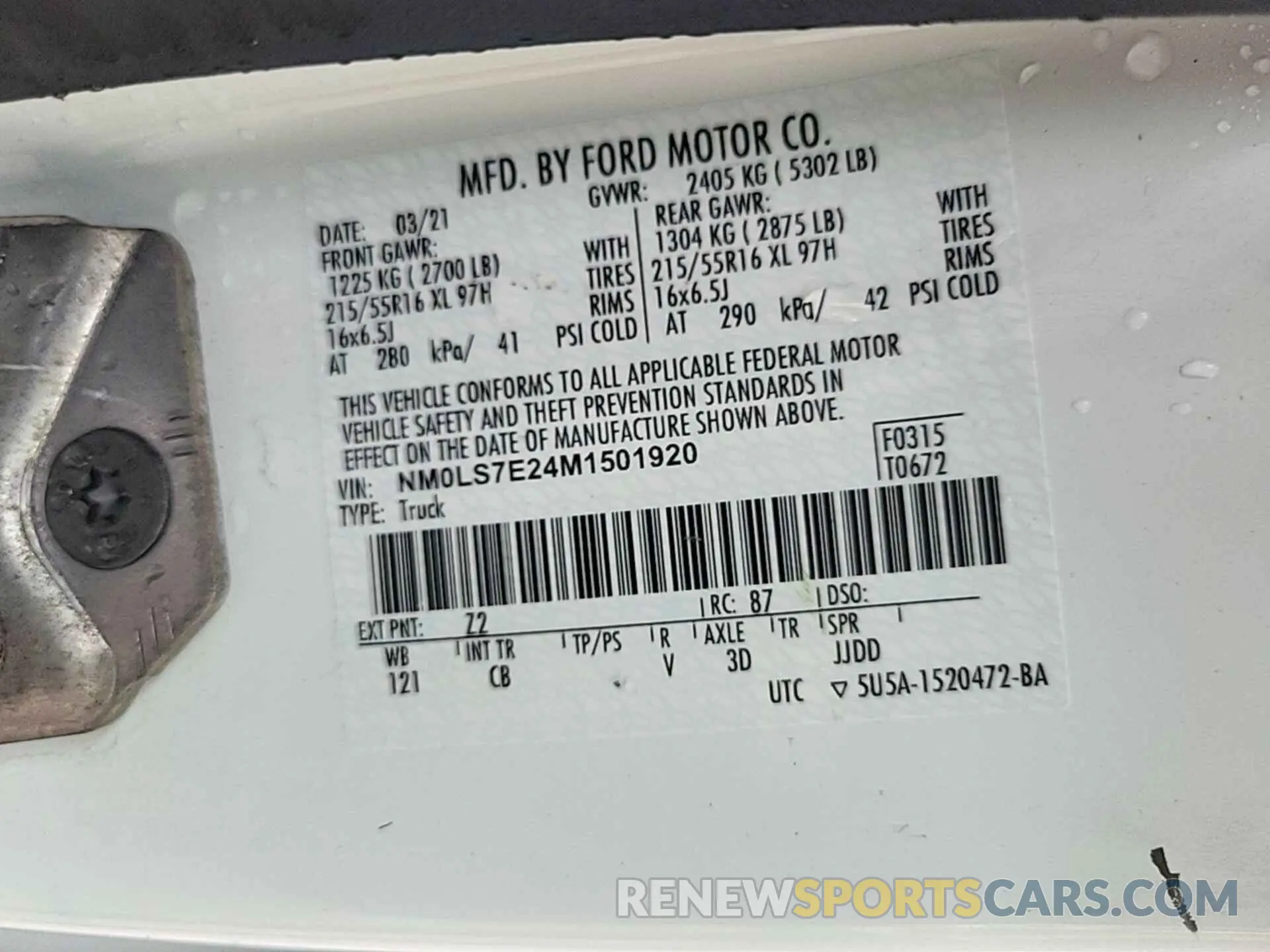23 Photograph of a damaged car NM0LS7E24M1501920 FORD TRANSIT CONNECT 2021
