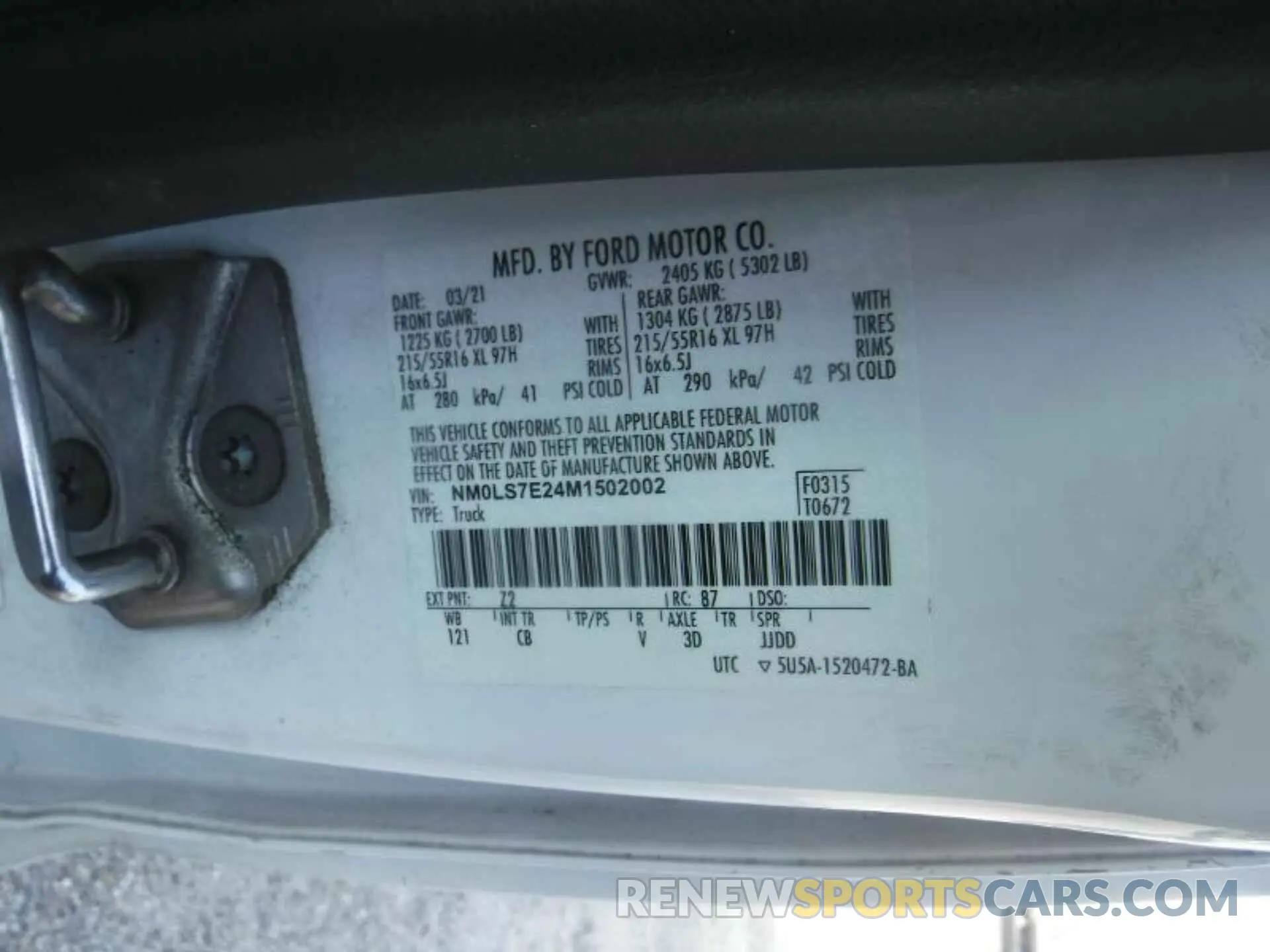 3 Photograph of a damaged car NM0LS7E24M1502002 FORD TRANSIT CONNECT 2021