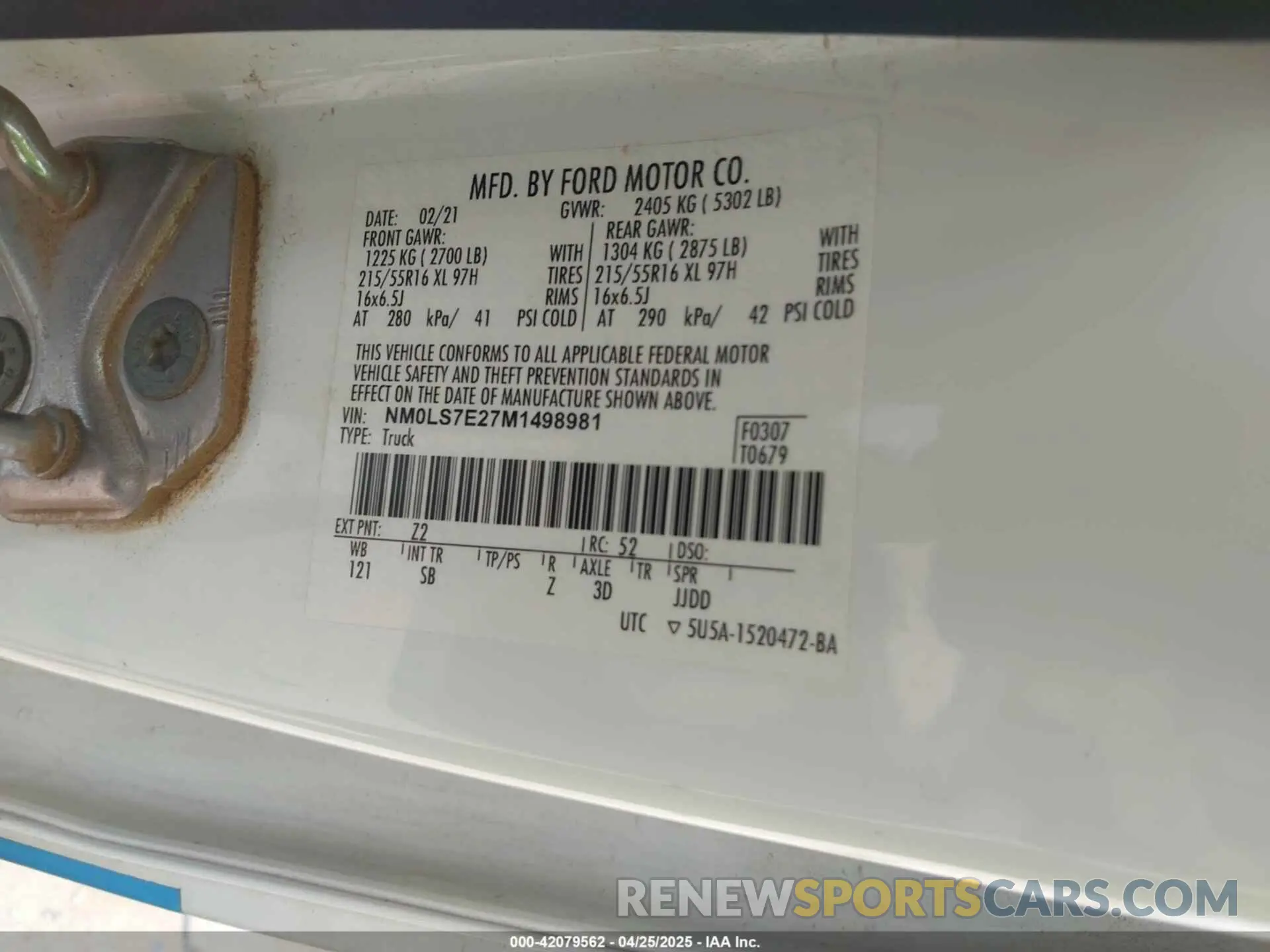 9 Photograph of a damaged car NM0LS7E27M1498981 FORD TRANSIT CONNECT 2021