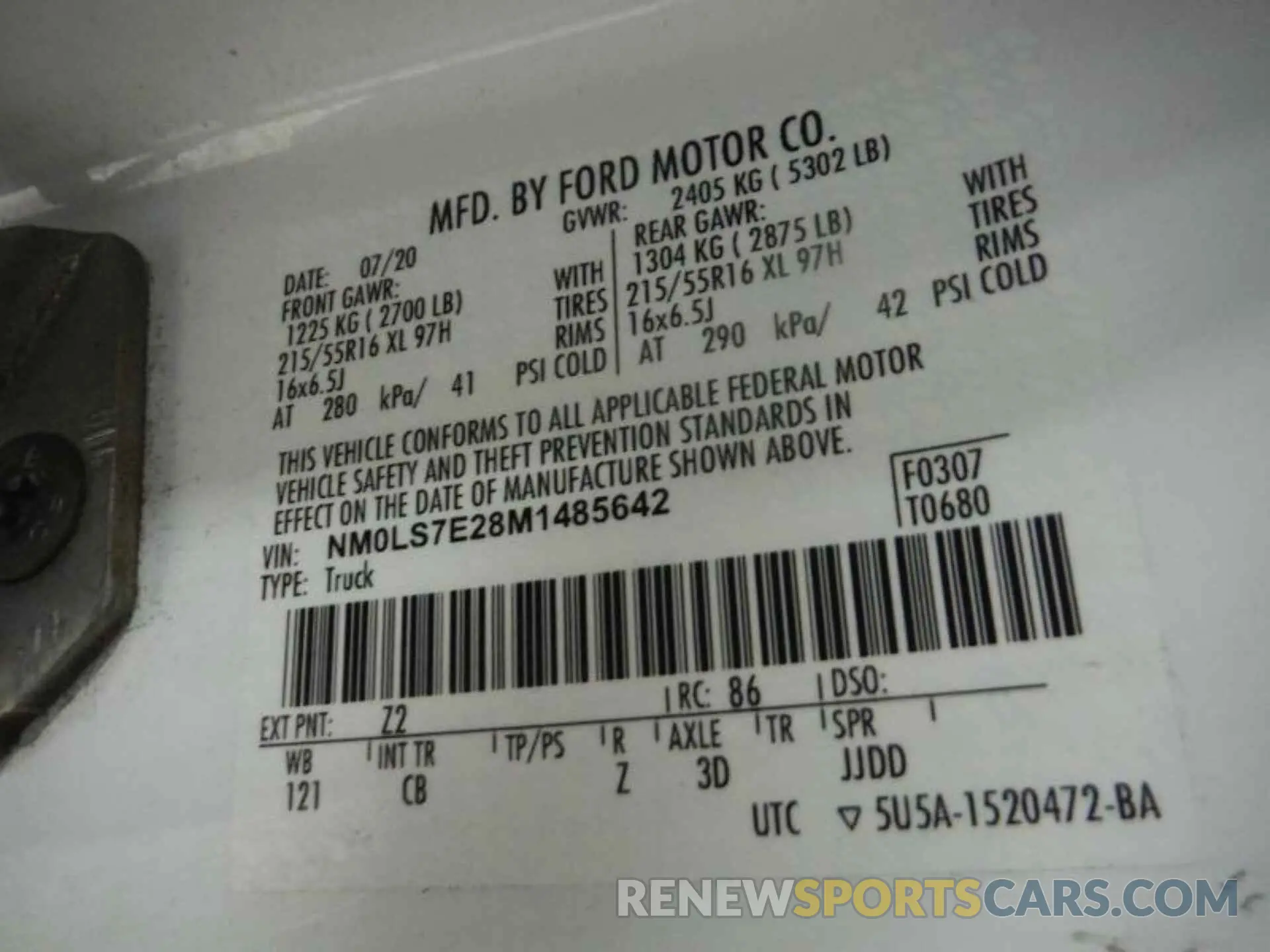 10 Photograph of a damaged car NM0LS7E28M1485642 FORD TRANSIT CONNECT 2021