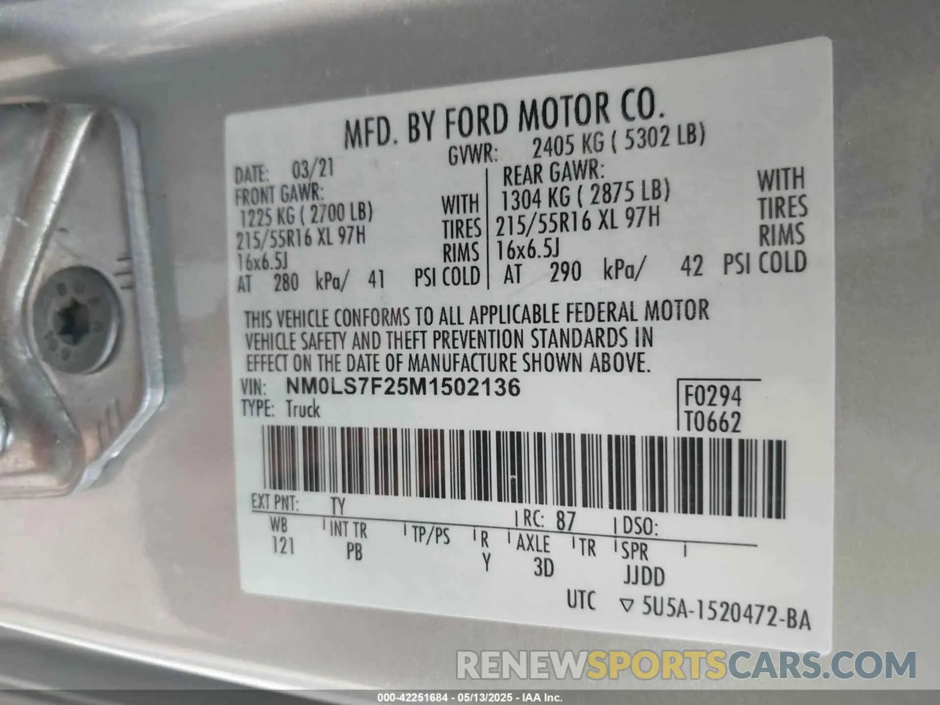 9 Photograph of a damaged car NM0LS7F25M1502136 FORD TRANSIT CONNECT 2021