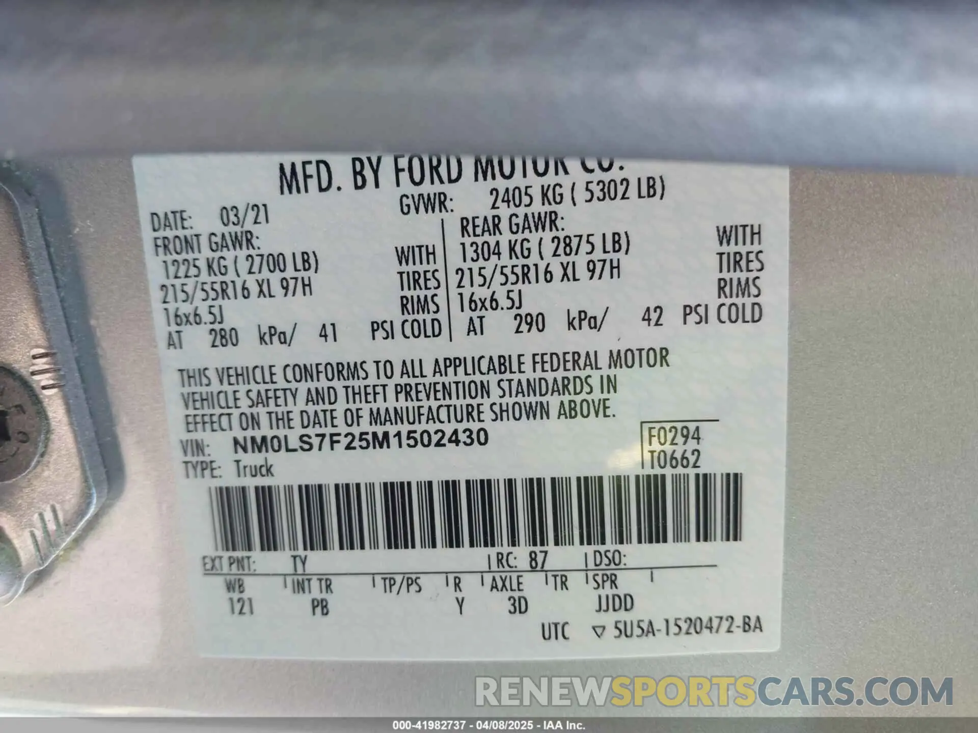 9 Photograph of a damaged car NM0LS7F25M1502430 FORD TRANSIT CONNECT 2021