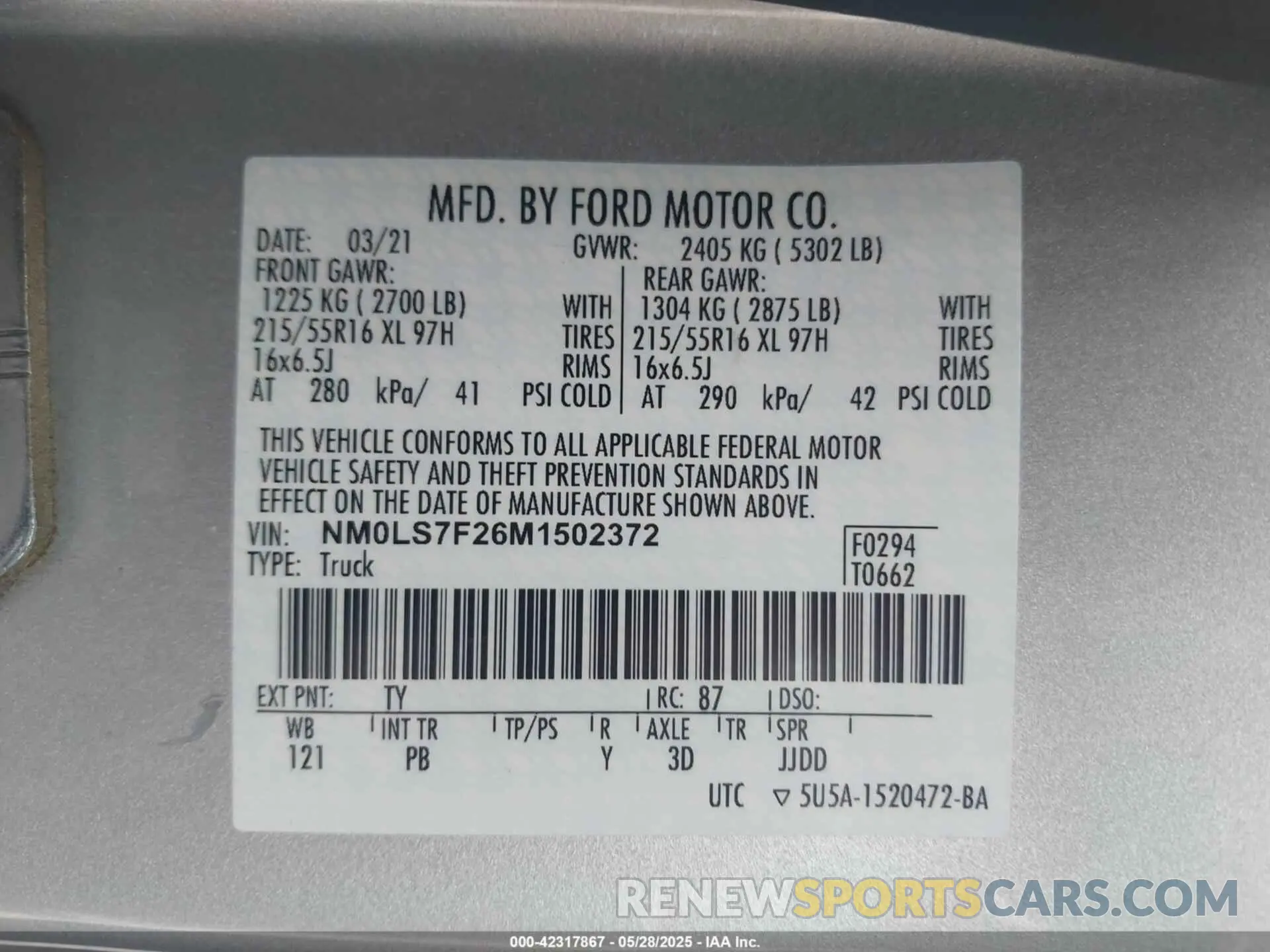 9 Photograph of a damaged car NM0LS7F26M1502372 FORD TRANSIT CONNECT 2021
