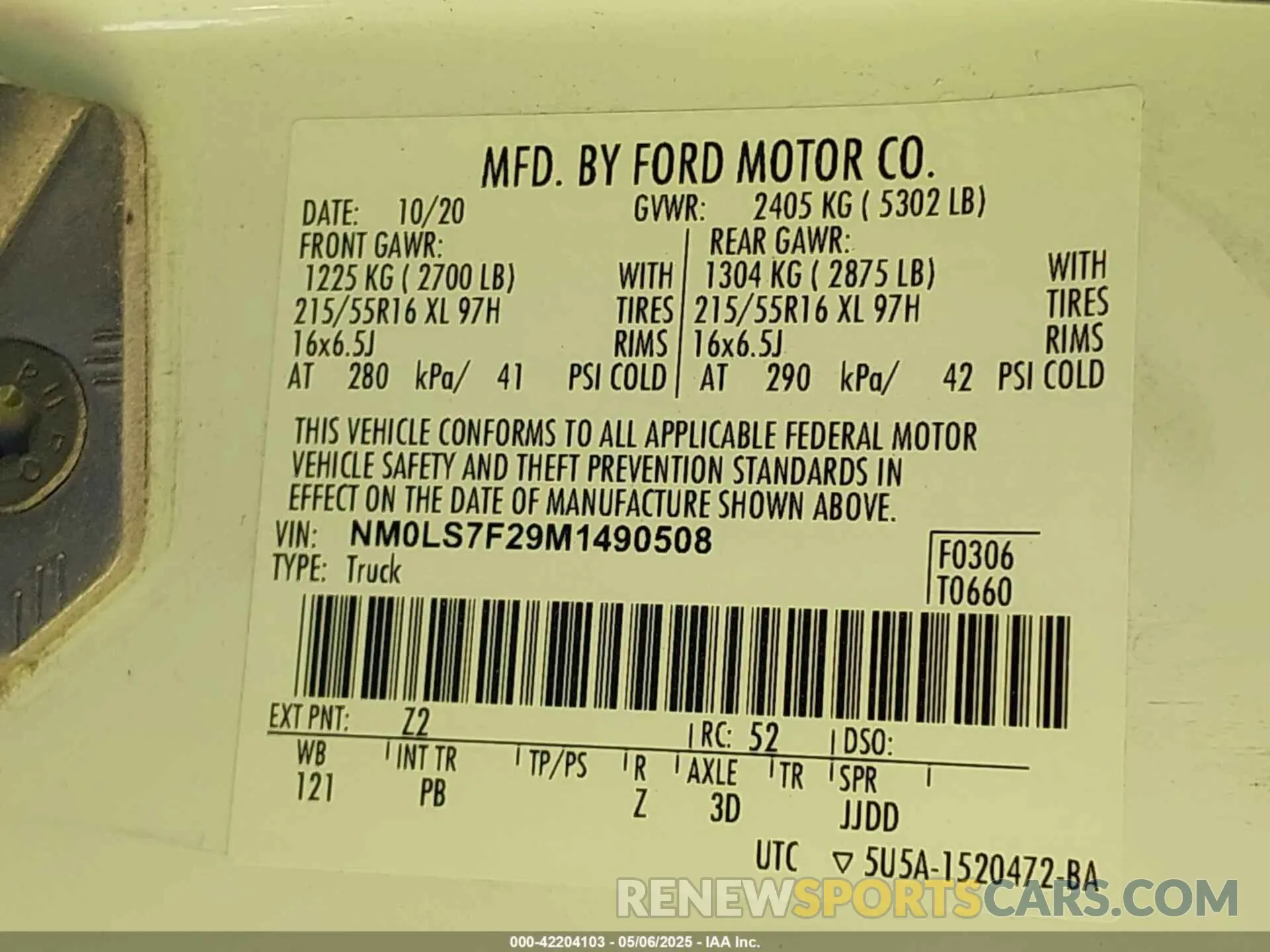 9 Photograph of a damaged car NM0LS7F29M1490508 FORD TRANSIT CONNECT 2021