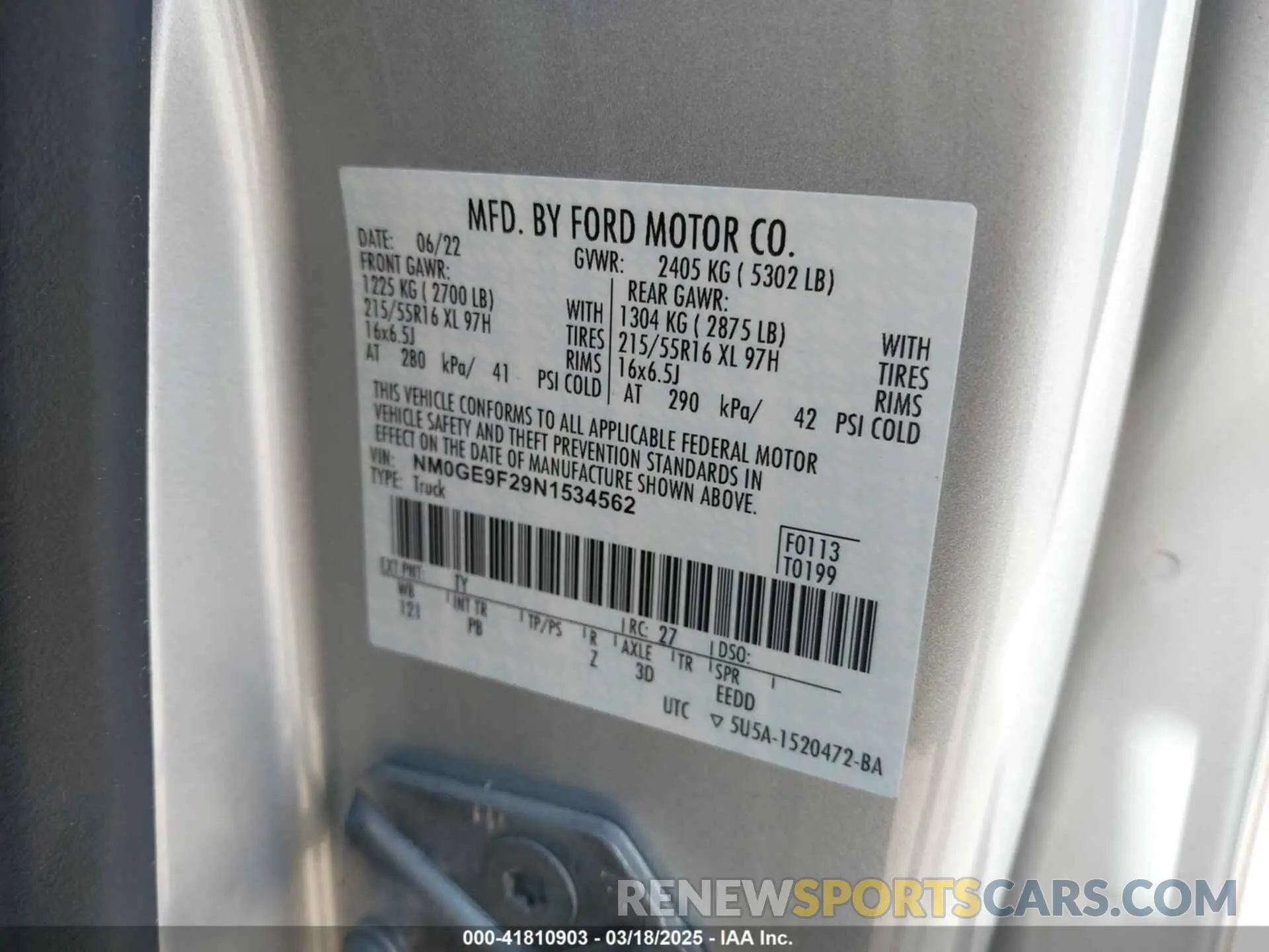 9 Photograph of a damaged car NM0GE9F29N1534562 FORD TRANSIT CONNECT 2022